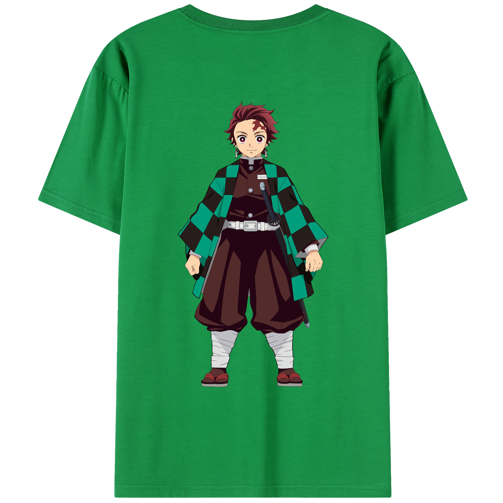 （画像用） 鬼滅の刃 竈門 炭治郎／かまど たんじろう Kamado Tanjirou レディース半袖Tシャツ(バックプリント)