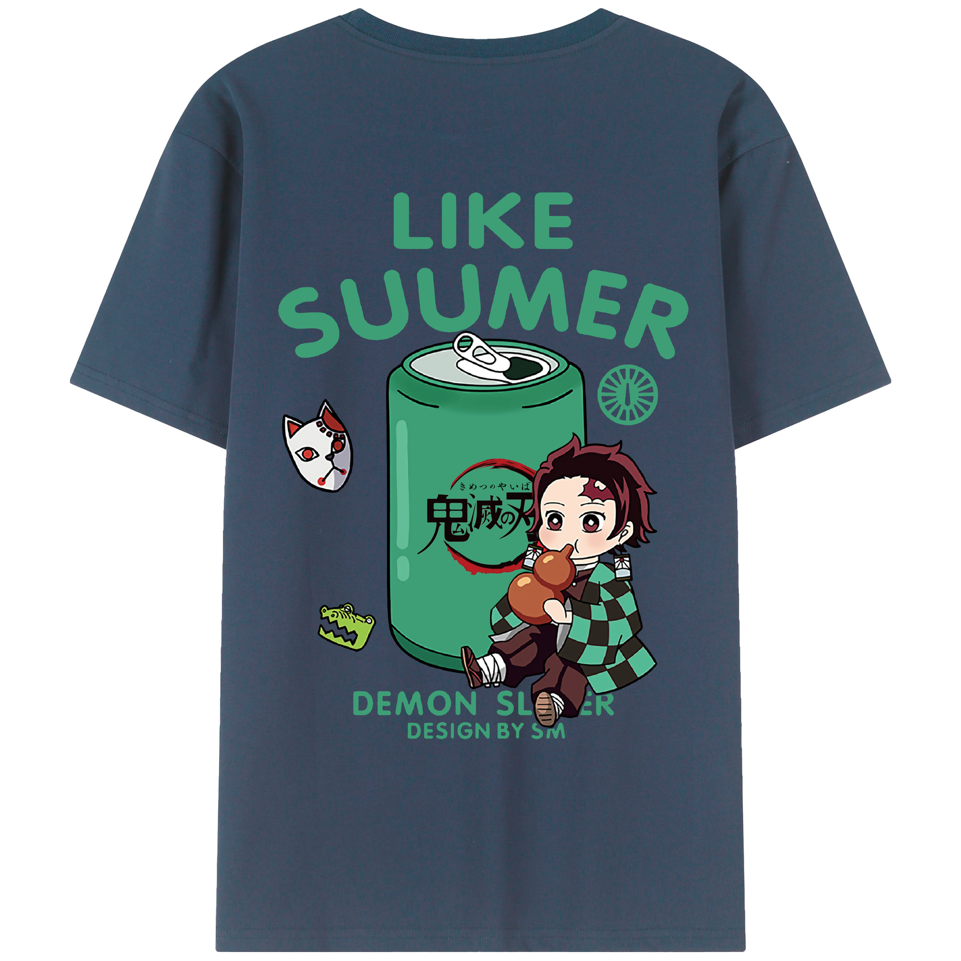 （画像用） 鬼滅の刃 竈門 炭治郎／かまど たんじろう Kamado Tanjirou レディース半袖Tシャツ(バックプリント)
