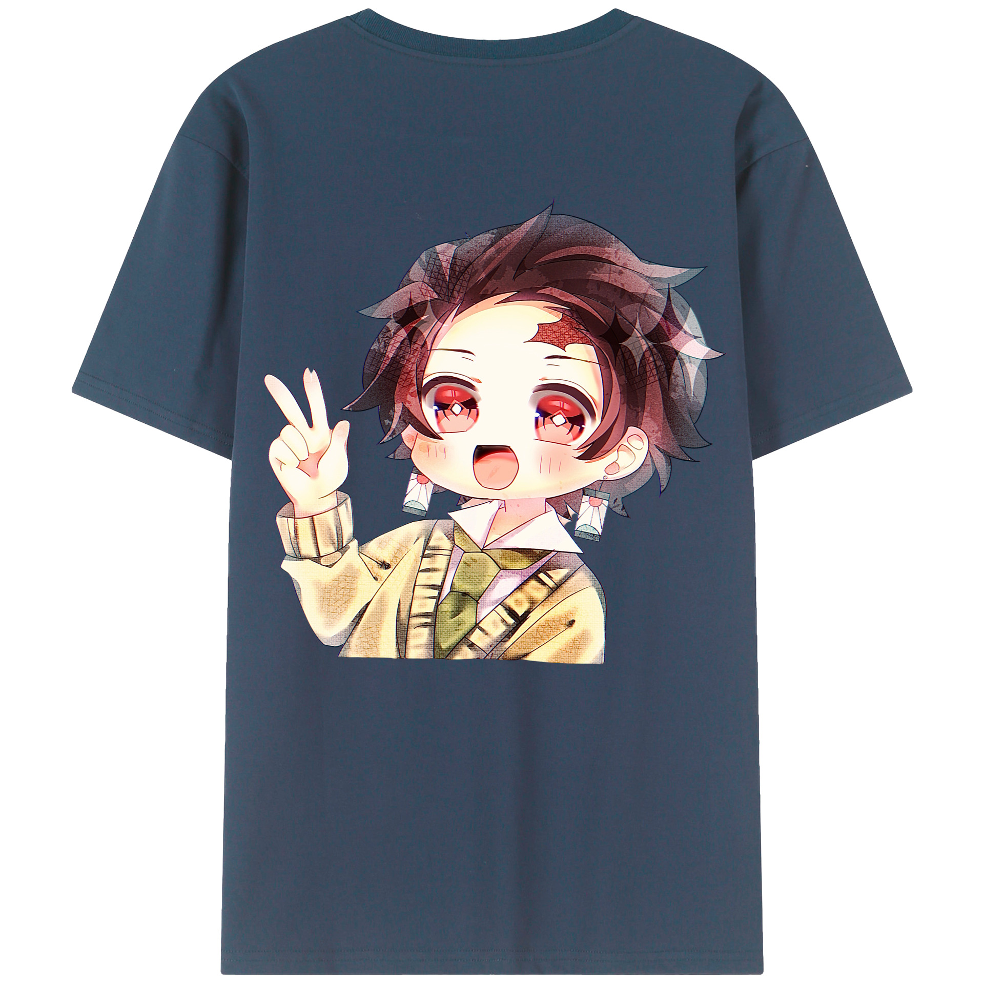 （画像用） 鬼滅の刃 竈門 炭治郎／かまど たんじろう Kamado Tanjirou レディース半袖Tシャツ(バックプリント)