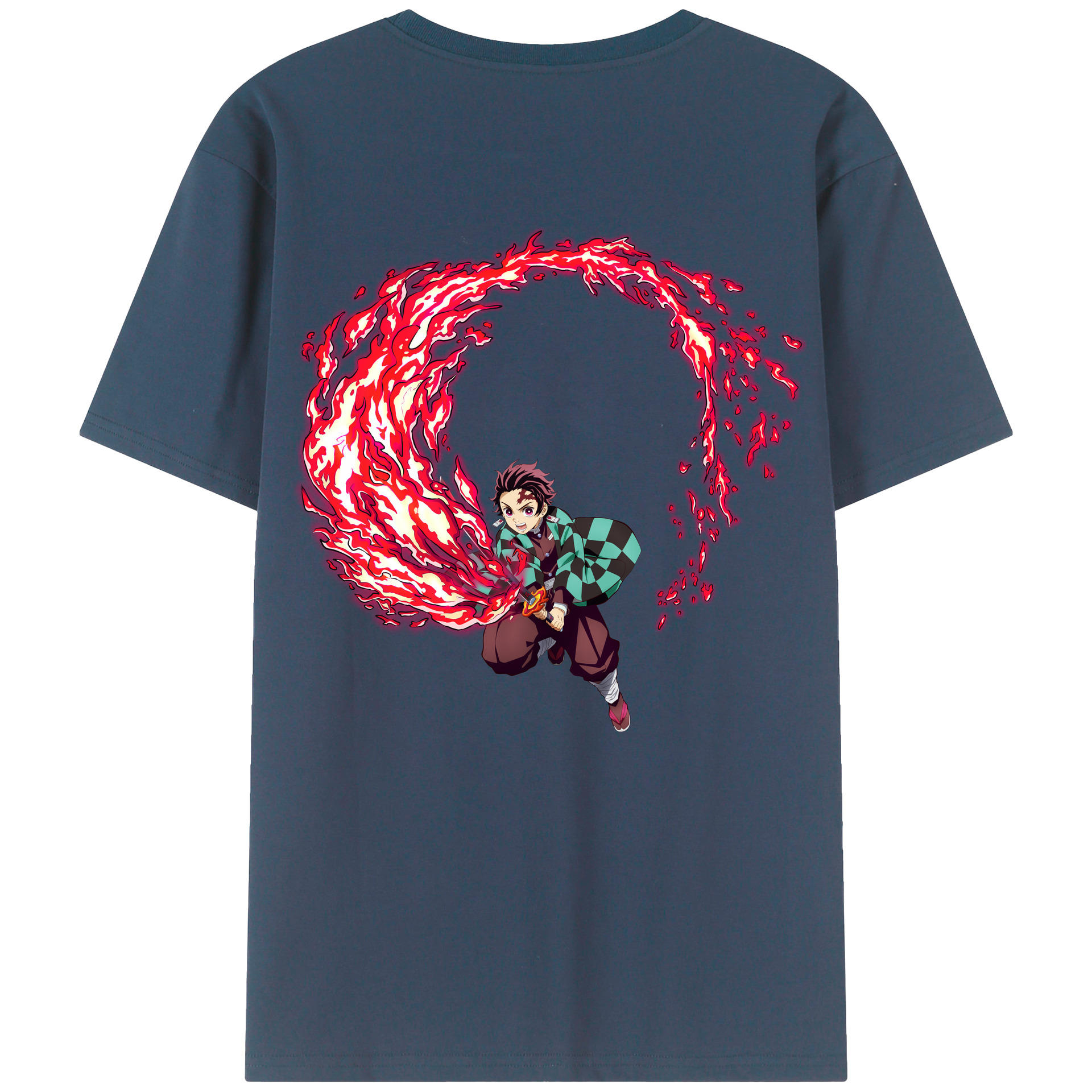 （画像用） 鬼滅の刃 竈門 炭治郎／かまど たんじろう Kamado Tanjirou レディース半袖Tシャツ(バックプリント)