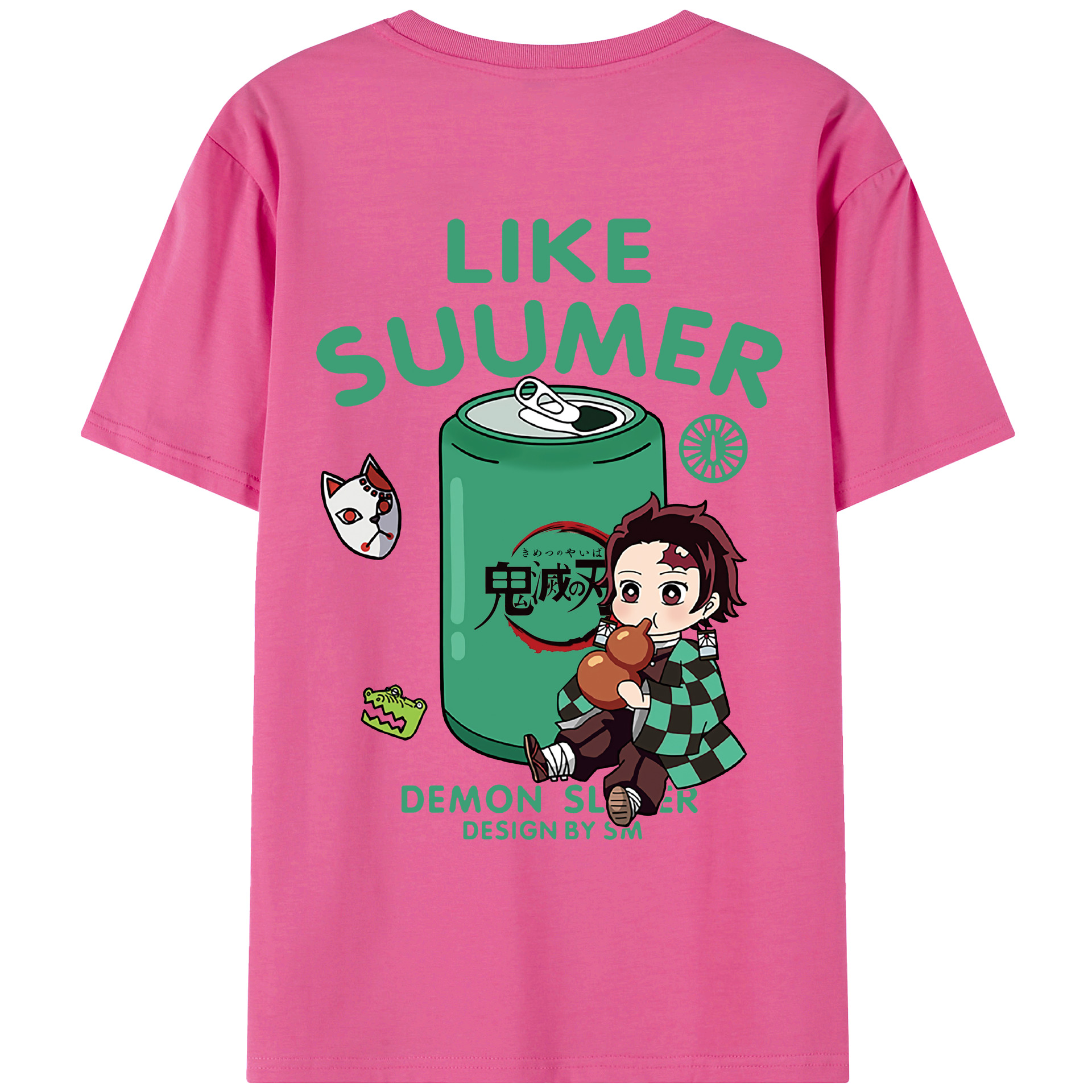 （画像用） 鬼滅の刃 竈門 炭治郎／かまど たんじろう Kamado Tanjirou レディース半袖Tシャツ(バックプリント)