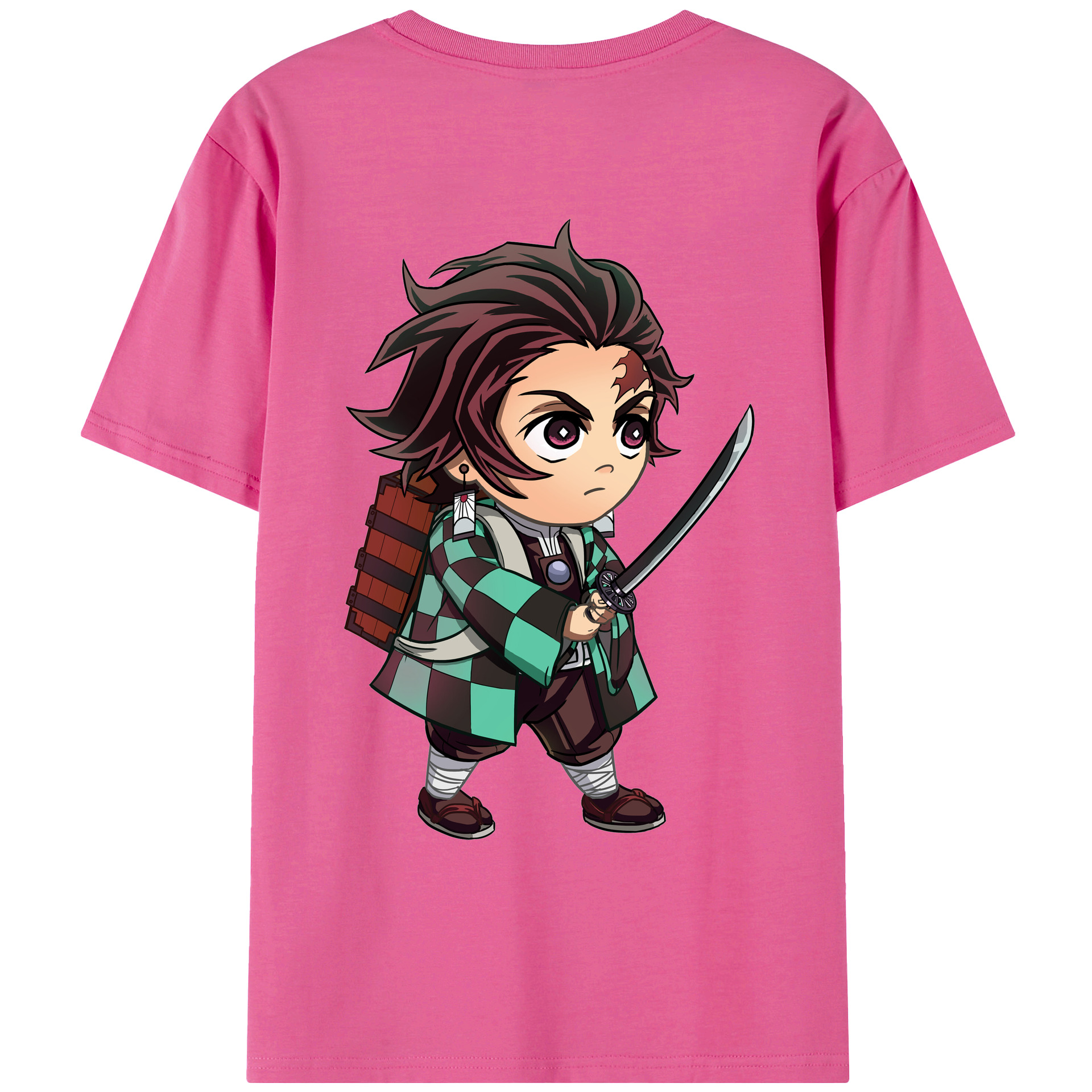 （画像用） 鬼滅の刃 竈門 炭治郎／かまど たんじろう Kamado Tanjirou レディース半袖Tシャツ(バックプリント)