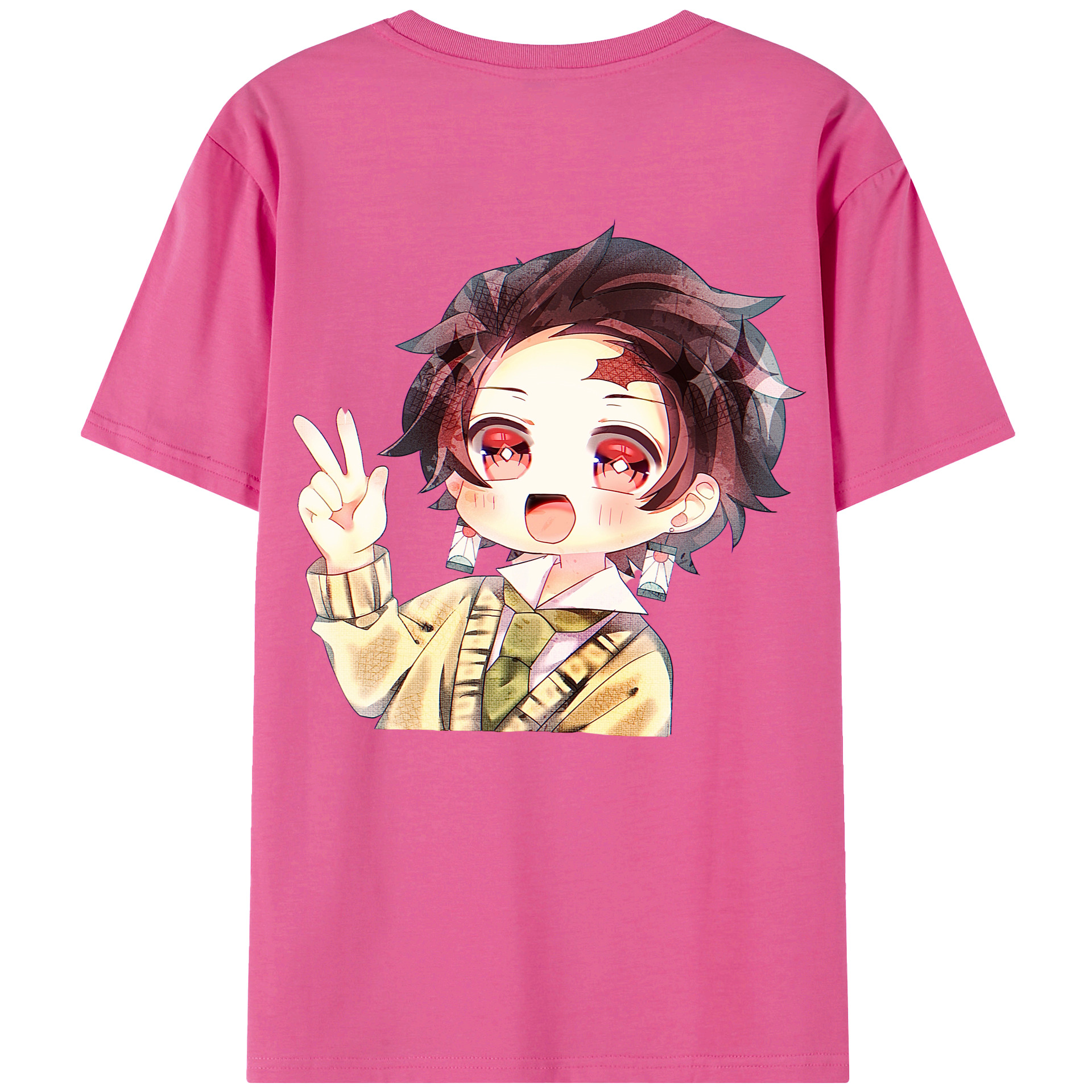 （画像用） 鬼滅の刃 竈門 炭治郎／かまど たんじろう Kamado Tanjirou レディース半袖Tシャツ(バックプリント)