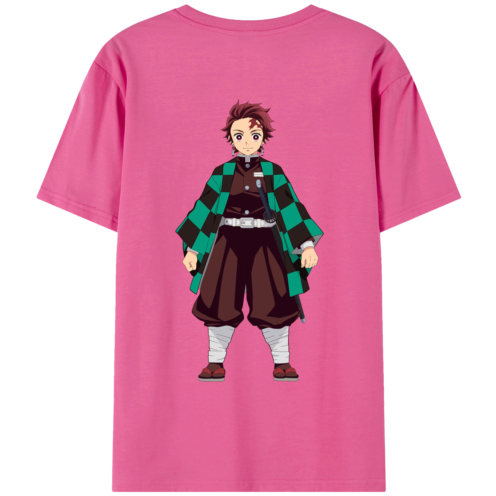 （画像用） 鬼滅の刃 竈門 炭治郎／かまど たんじろう Kamado Tanjirou レディース半袖Tシャツ(バックプリント)
