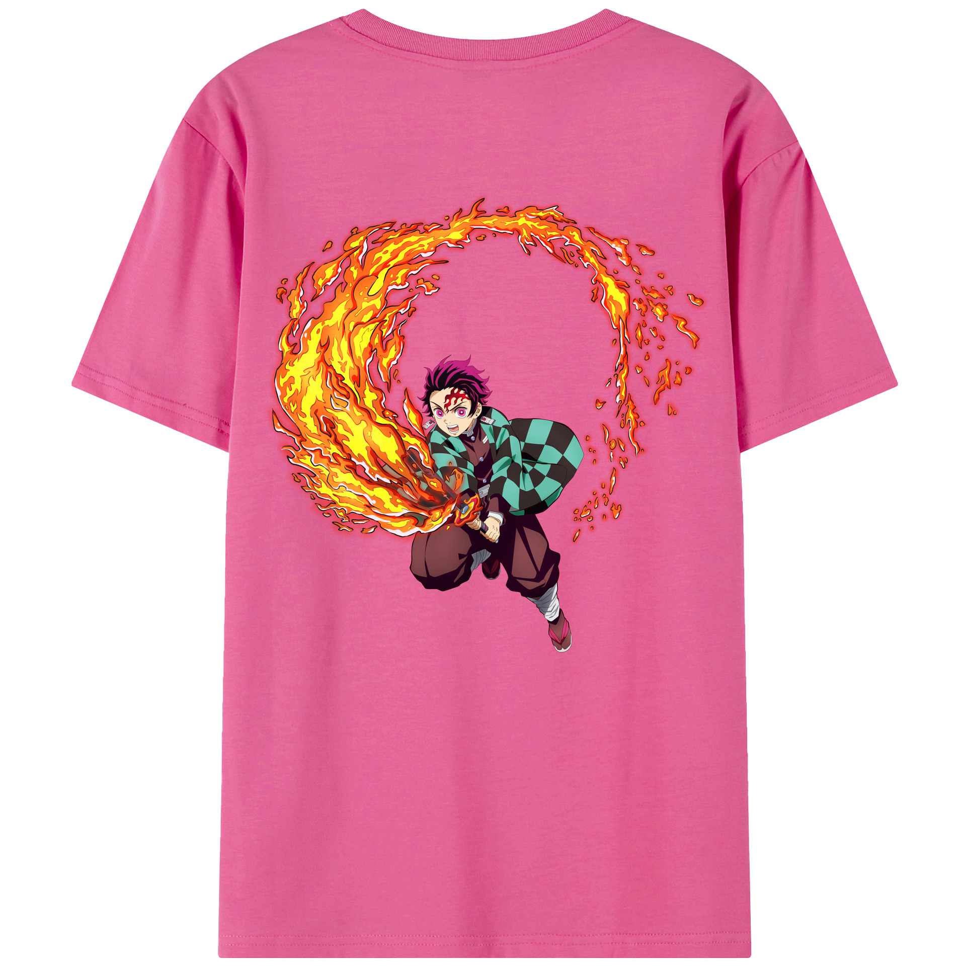（画像用） 鬼滅の刃 竈門 炭治郎／かまど たんじろう Kamado Tanjirou レディース半袖Tシャツ(バックプリント)