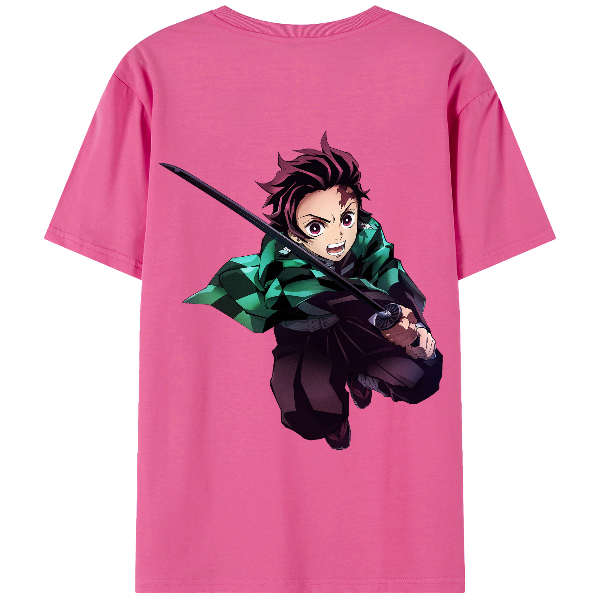 （画像用） 鬼滅の刃 竈門 炭治郎／かまど たんじろう Kamado Tanjirou レディース半袖Tシャツ(バックプリント)