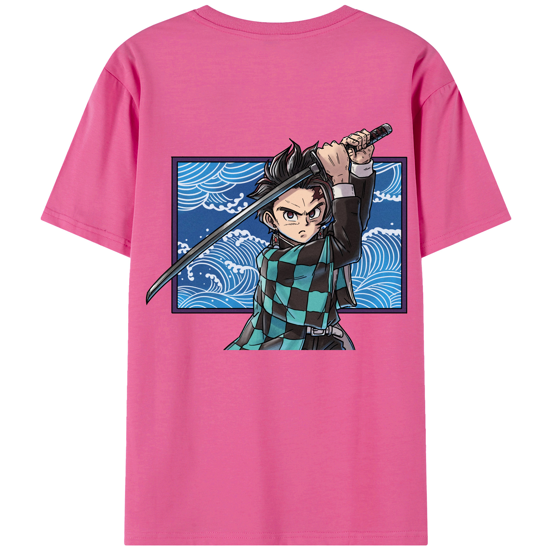 （画像用） 鬼滅の刃 竈門 炭治郎／かまど たんじろう Kamado Tanjirou レディース半袖Tシャツ(バックプリント)