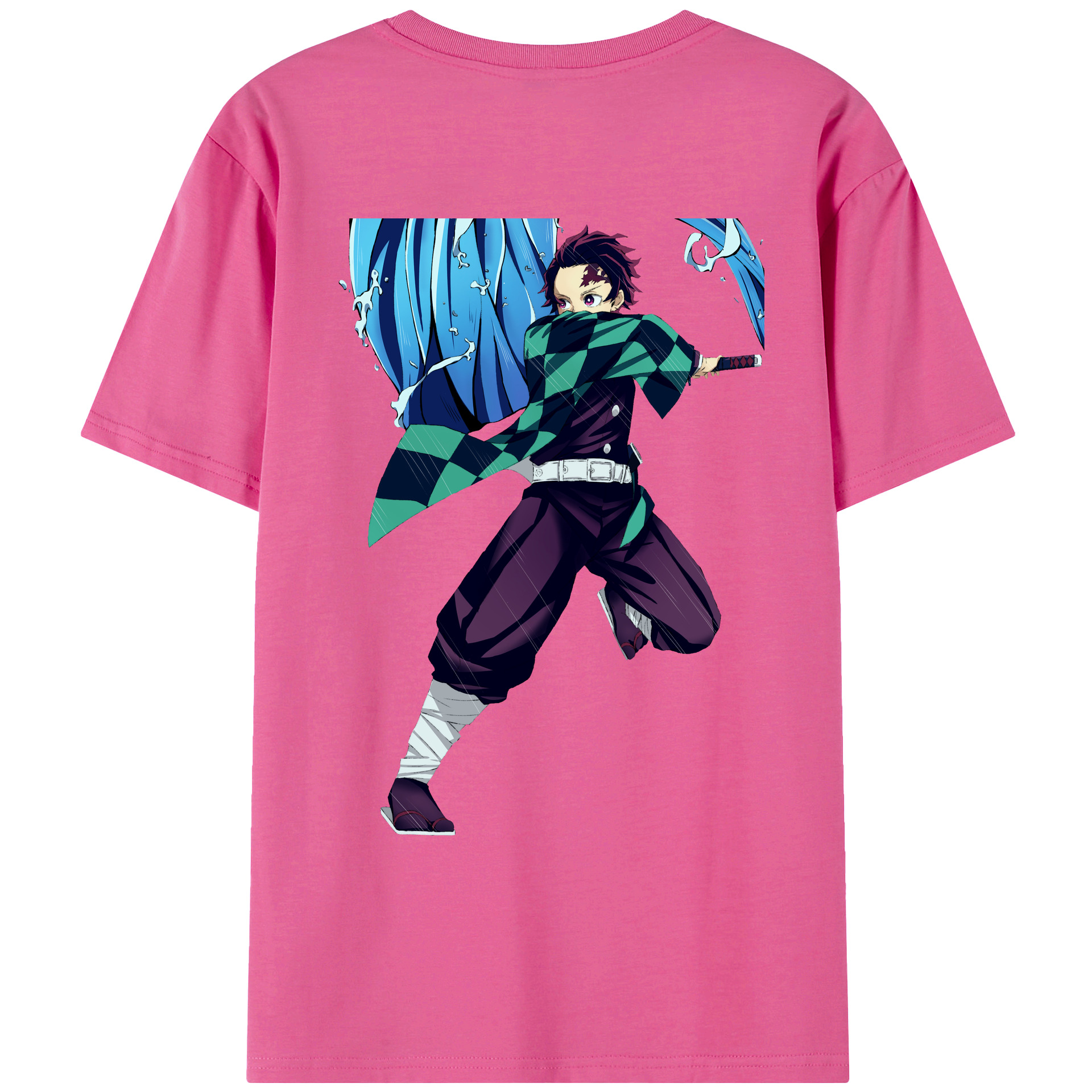 （画像用） 鬼滅の刃 竈門 炭治郎／かまど たんじろう Kamado Tanjirou レディース半袖Tシャツ(バックプリント)
