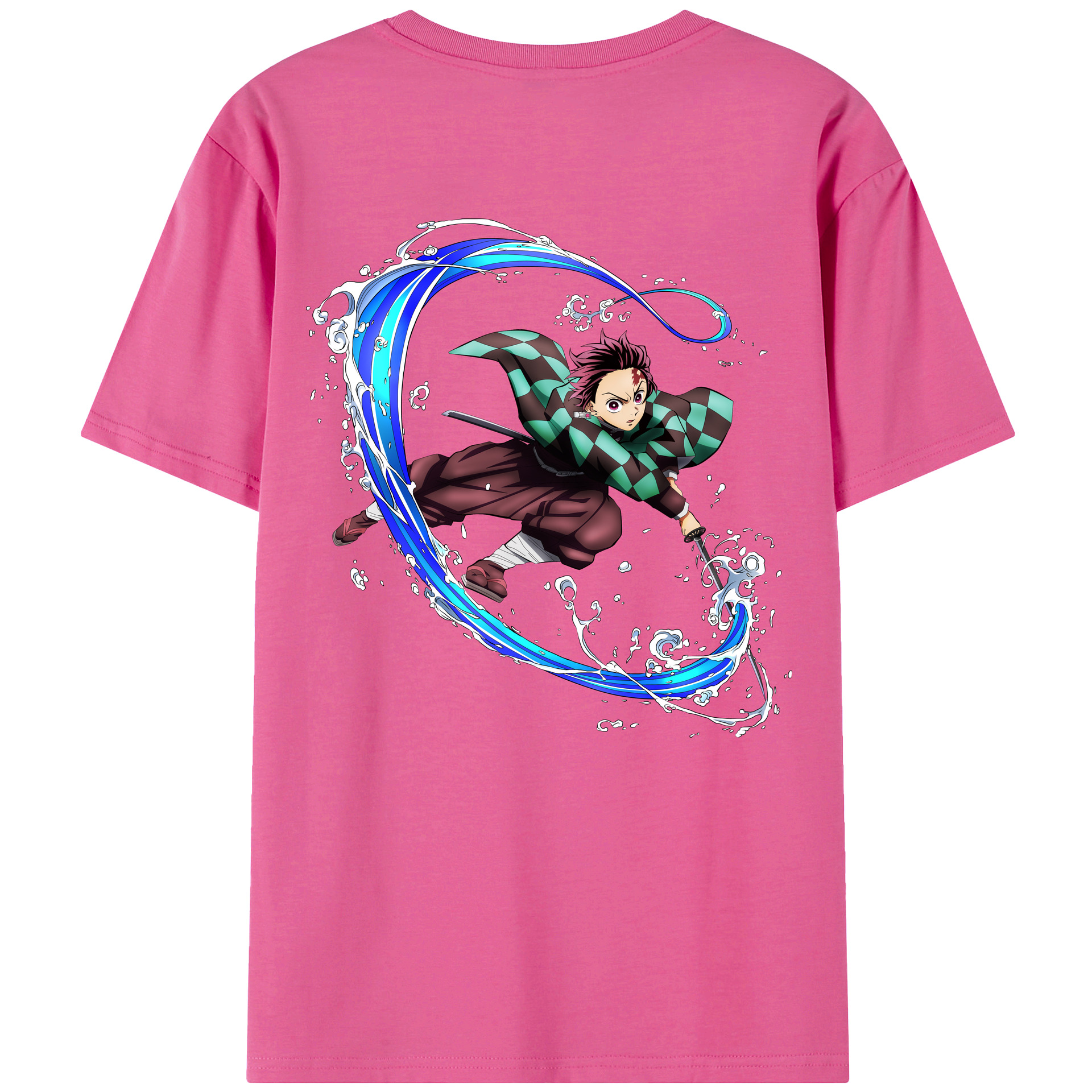 （画像用） 鬼滅の刃 竈門 炭治郎／かまど たんじろう Kamado Tanjirou レディース半袖Tシャツ(バックプリント)