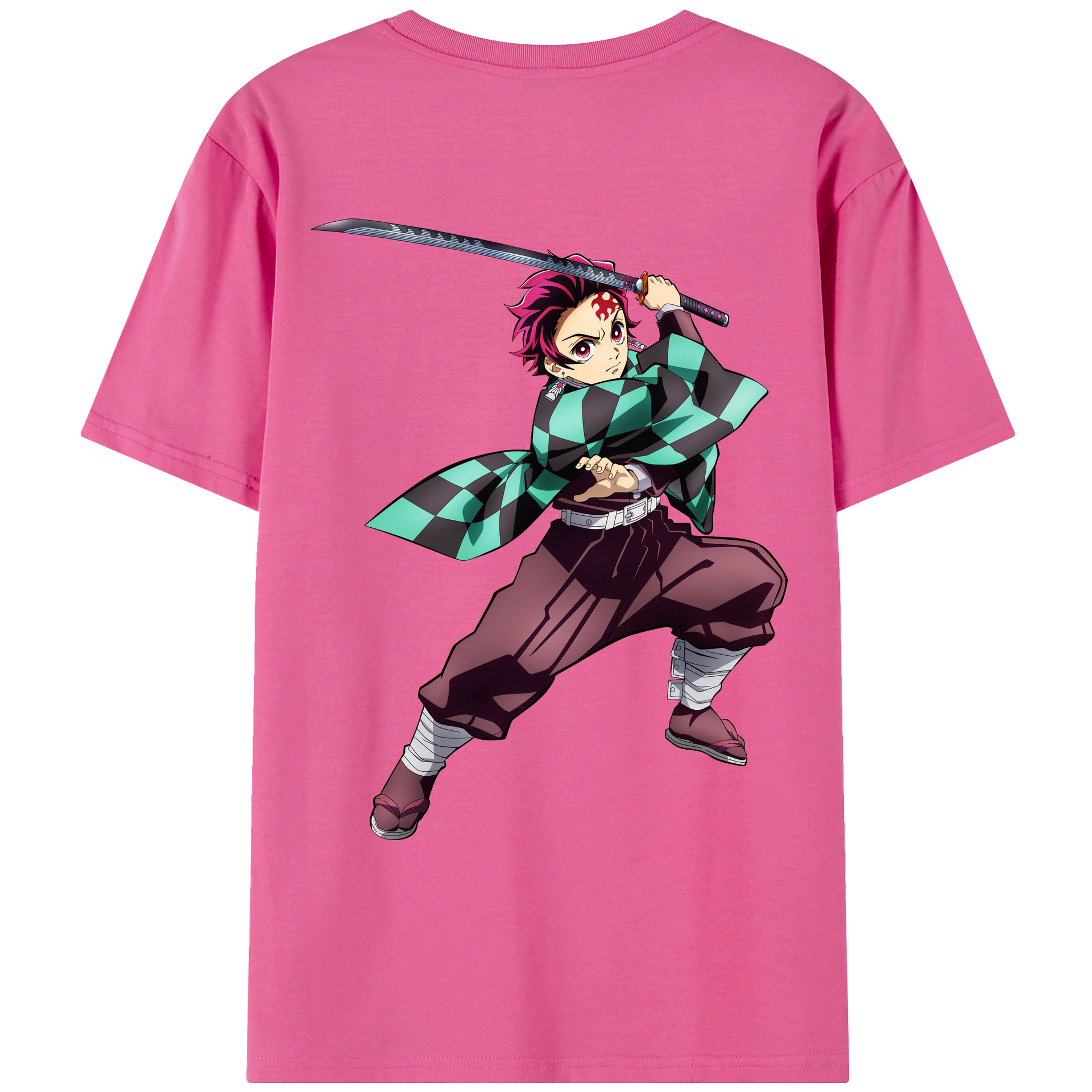 （画像用） 鬼滅の刃 竈門 炭治郎／かまど たんじろう Kamado Tanjirou レディース半袖Tシャツ(バックプリント)