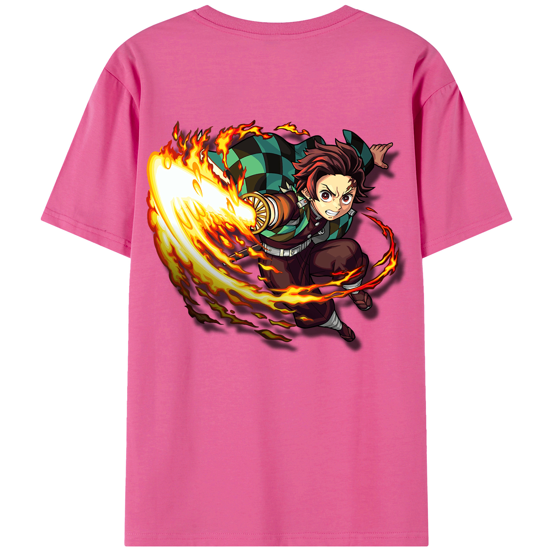 （画像用） 鬼滅の刃 竈門 炭治郎／かまど たんじろう Kamado Tanjirou レディース半袖Tシャツ(バックプリント)