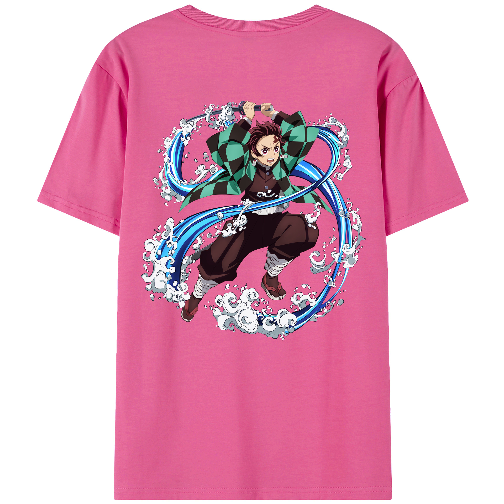 （画像用） 鬼滅の刃 竈門 炭治郎／かまど たんじろう Kamado Tanjirou レディース半袖Tシャツ(バックプリント)
