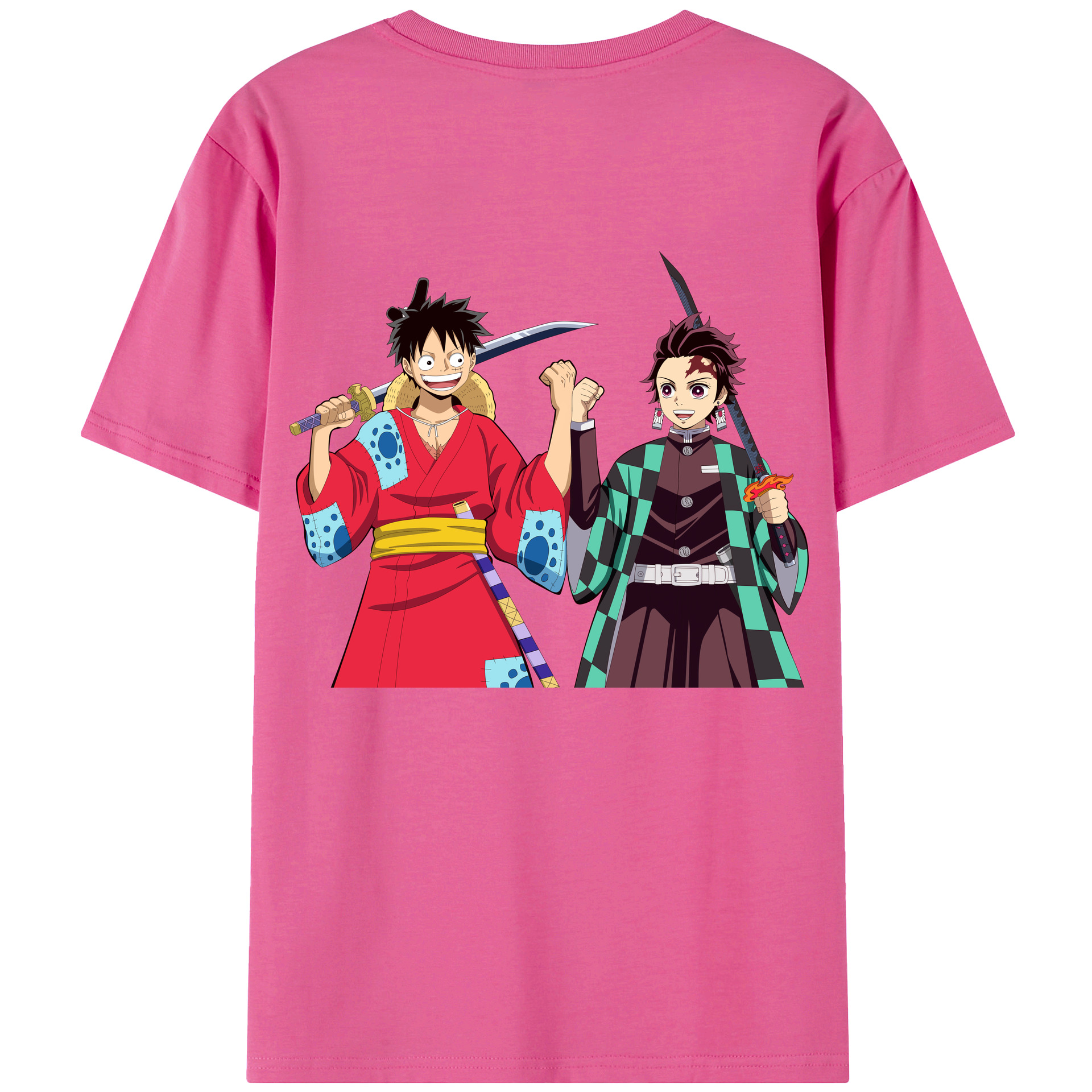 （画像用） 鬼滅の刃 竈門 炭治郎／かまど たんじろう Kamado Tanjirou レディース半袖Tシャツ(バックプリント)