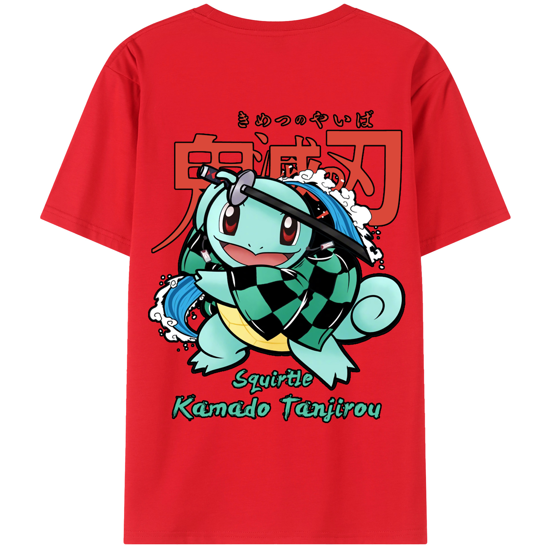 （画像用） 鬼滅の刃 竈門 炭治郎／かまど たんじろう Kamado Tanjirou レディース半袖Tシャツ(バックプリント)