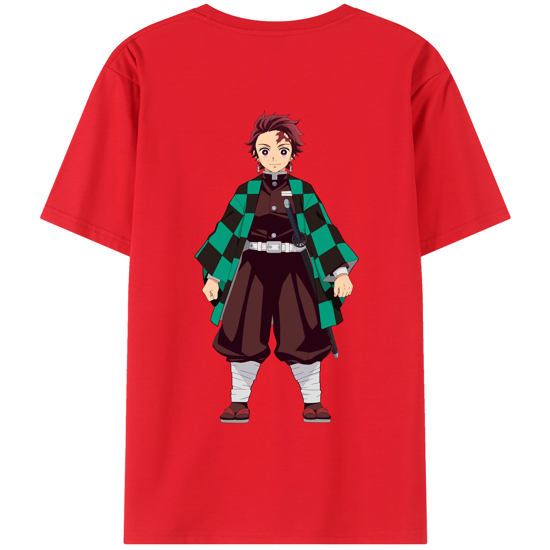 （画像用） 鬼滅の刃 竈門 炭治郎／かまど たんじろう Kamado Tanjirou レディース半袖Tシャツ(バックプリント)