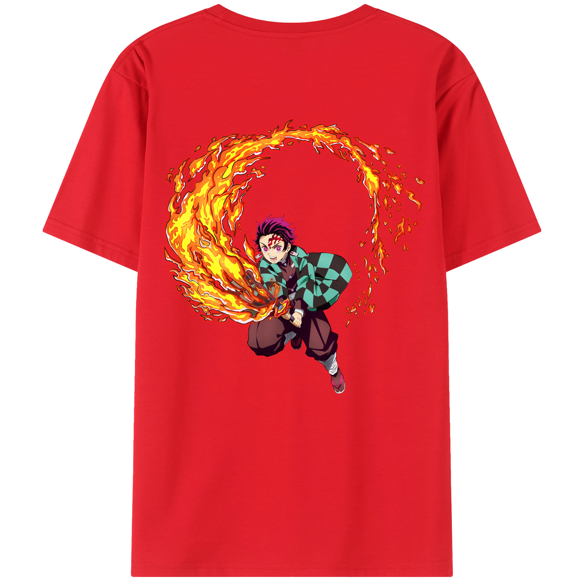 （画像用） 鬼滅の刃 竈門 炭治郎／かまど たんじろう Kamado Tanjirou レディース半袖Tシャツ(バックプリント)