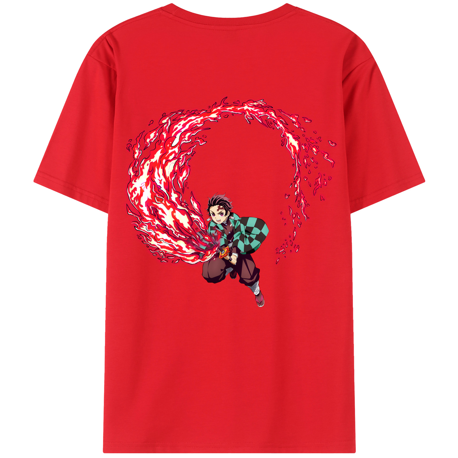 （画像用） 鬼滅の刃 竈門 炭治郎／かまど たんじろう Kamado Tanjirou レディース半袖Tシャツ(バックプリント)