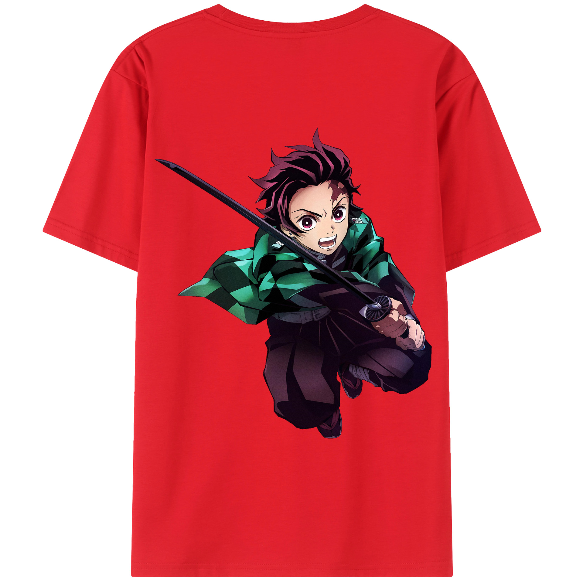 （画像用） 鬼滅の刃 竈門 炭治郎／かまど たんじろう Kamado Tanjirou レディース半袖Tシャツ(バックプリント)