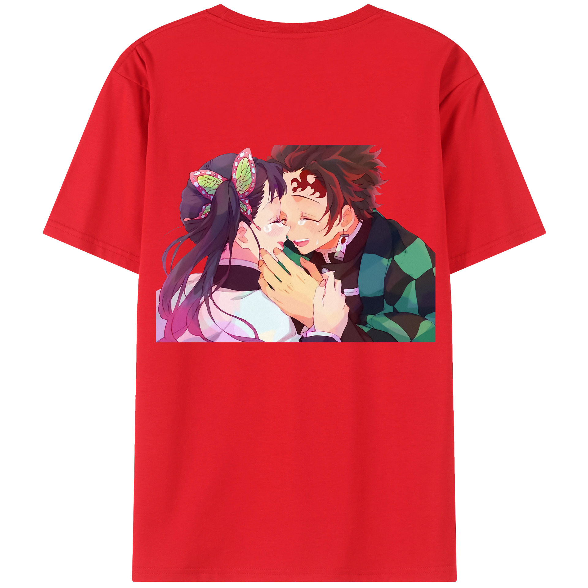 （画像用） 鬼滅の刃 竈門 炭治郎／かまど たんじろう Kamado Tanjirou レディース半袖Tシャツ(バックプリント)