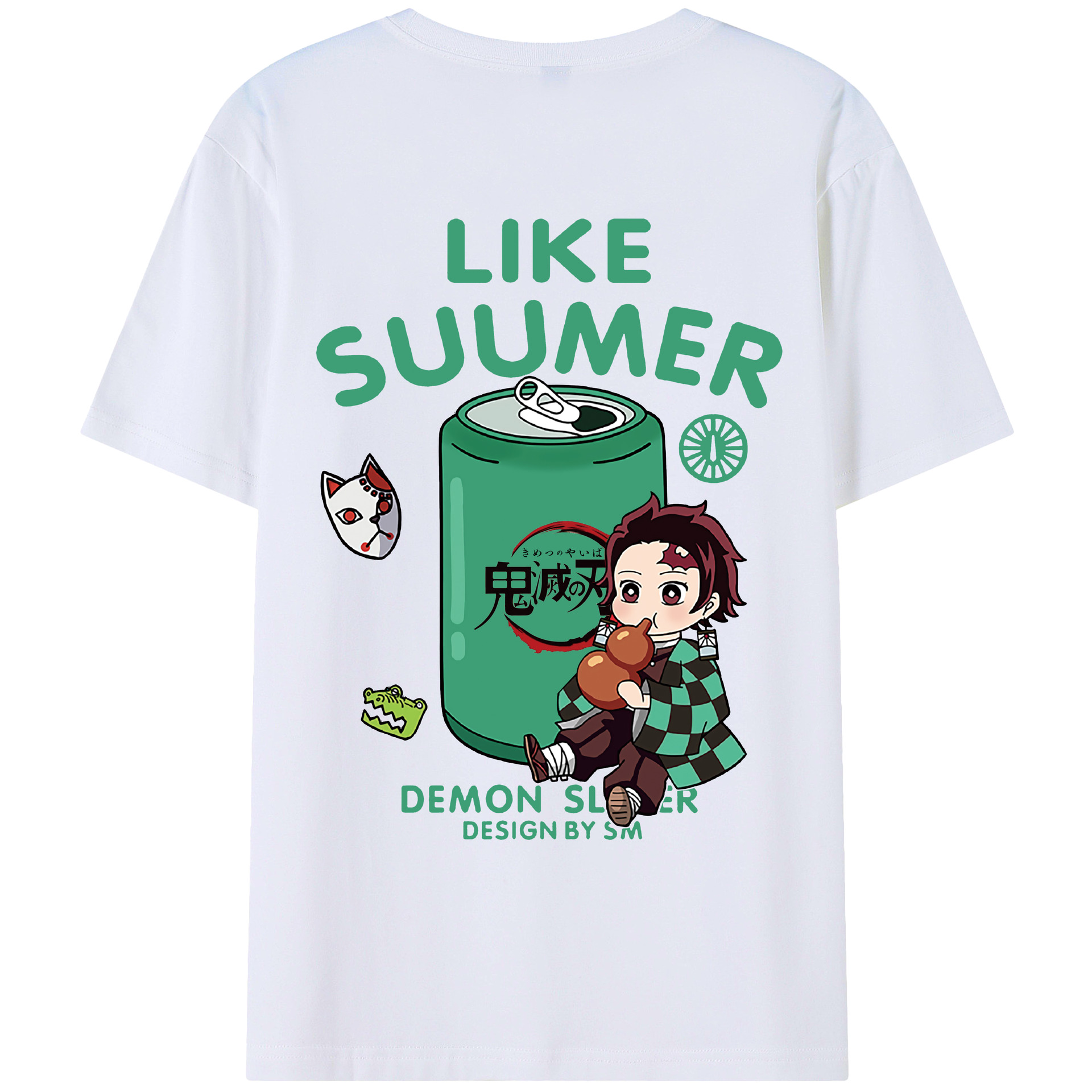 （画像用） 鬼滅の刃 竈門 炭治郎／かまど たんじろう Kamado Tanjirou レディース半袖Tシャツ(バックプリント)