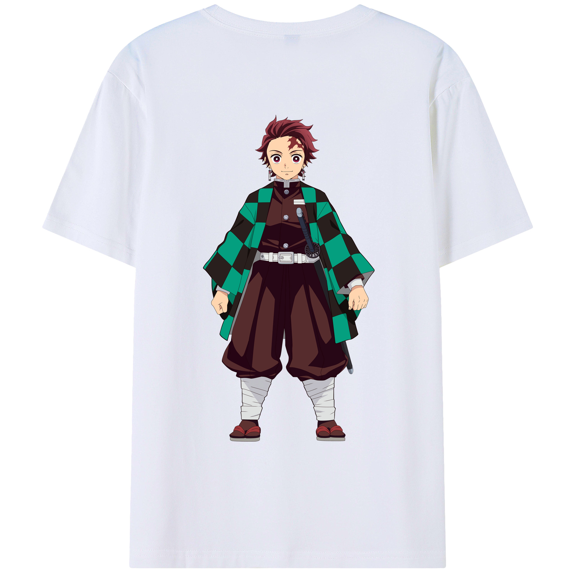 （画像用） 鬼滅の刃 竈門 炭治郎／かまど たんじろう Kamado Tanjirou レディース半袖Tシャツ(バックプリント)