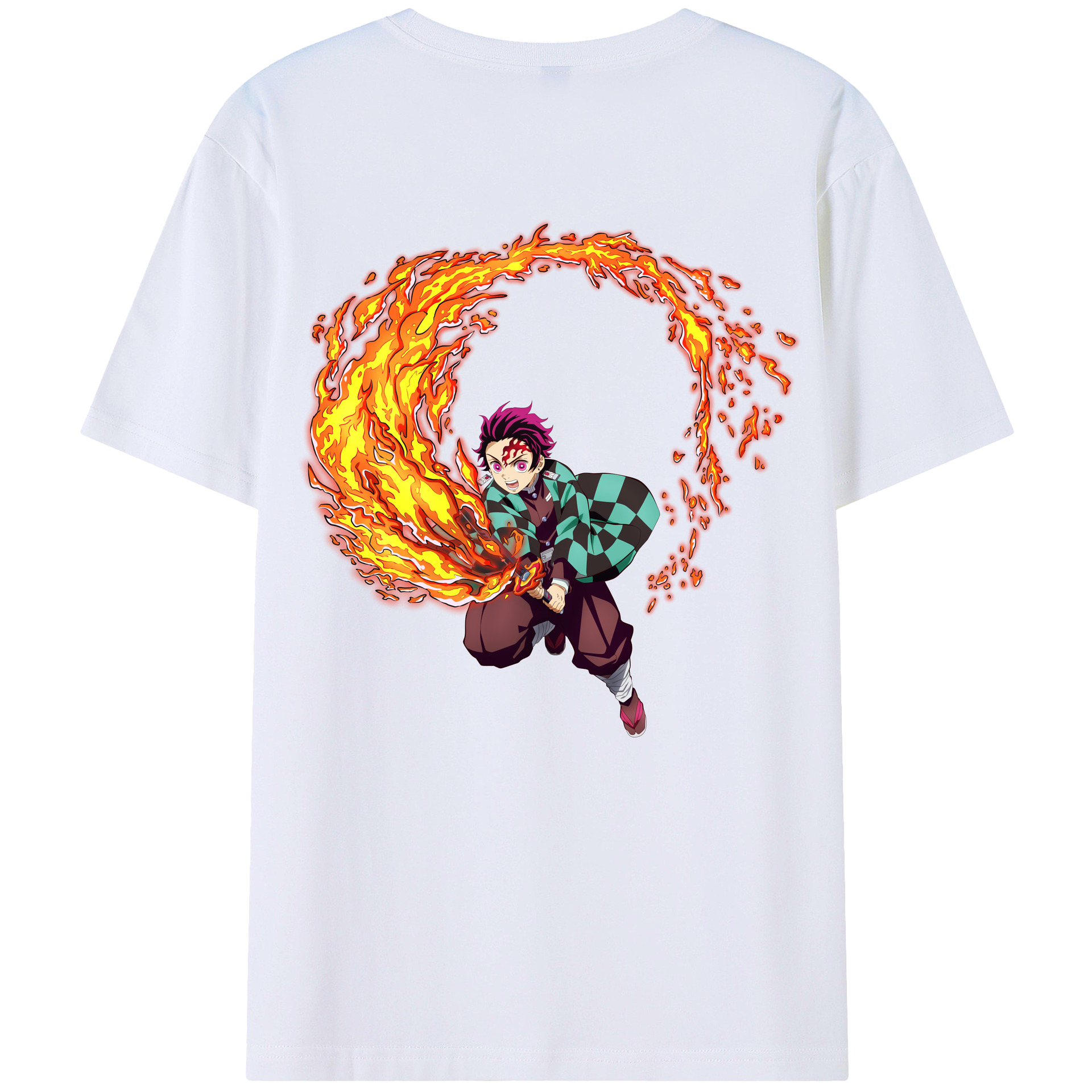 （画像用） 鬼滅の刃 竈門 炭治郎／かまど たんじろう Kamado Tanjirou レディース半袖Tシャツ(バックプリント)
