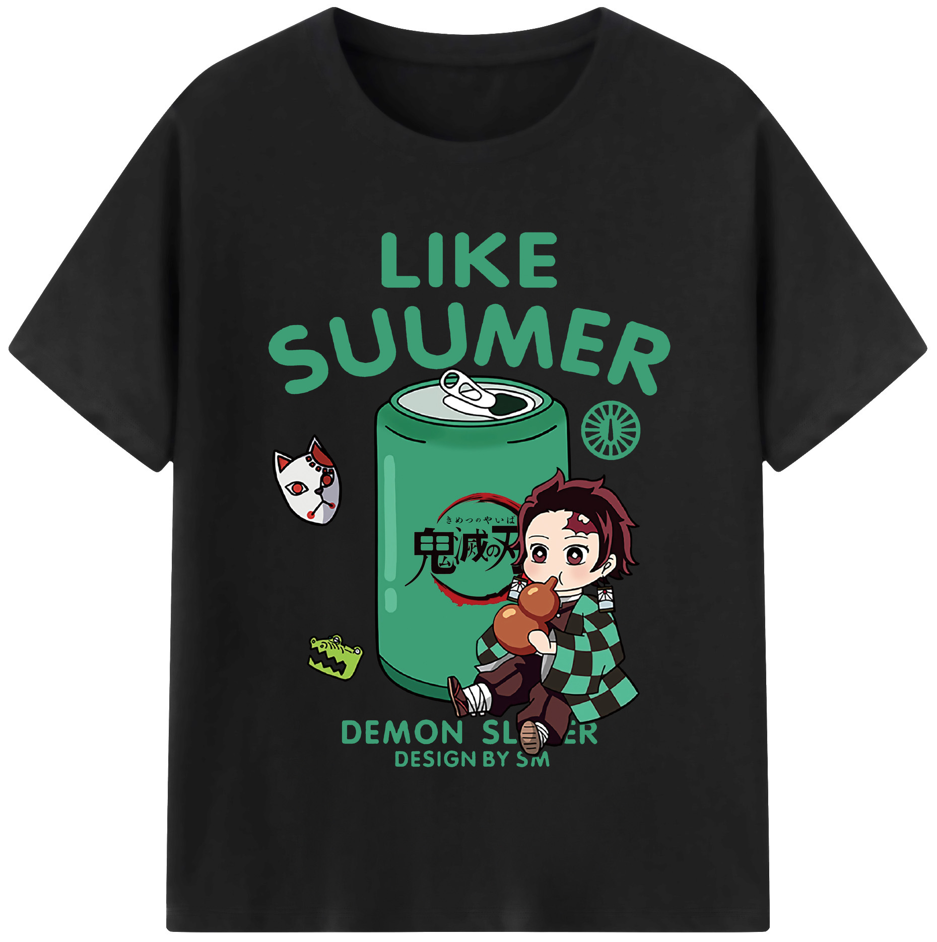 （画像用） 鬼滅の刃 竈門 炭治郎／かまど たんじろう Kamado Tanjirou レディースカジュアルプリントTシャツ（綿100％）