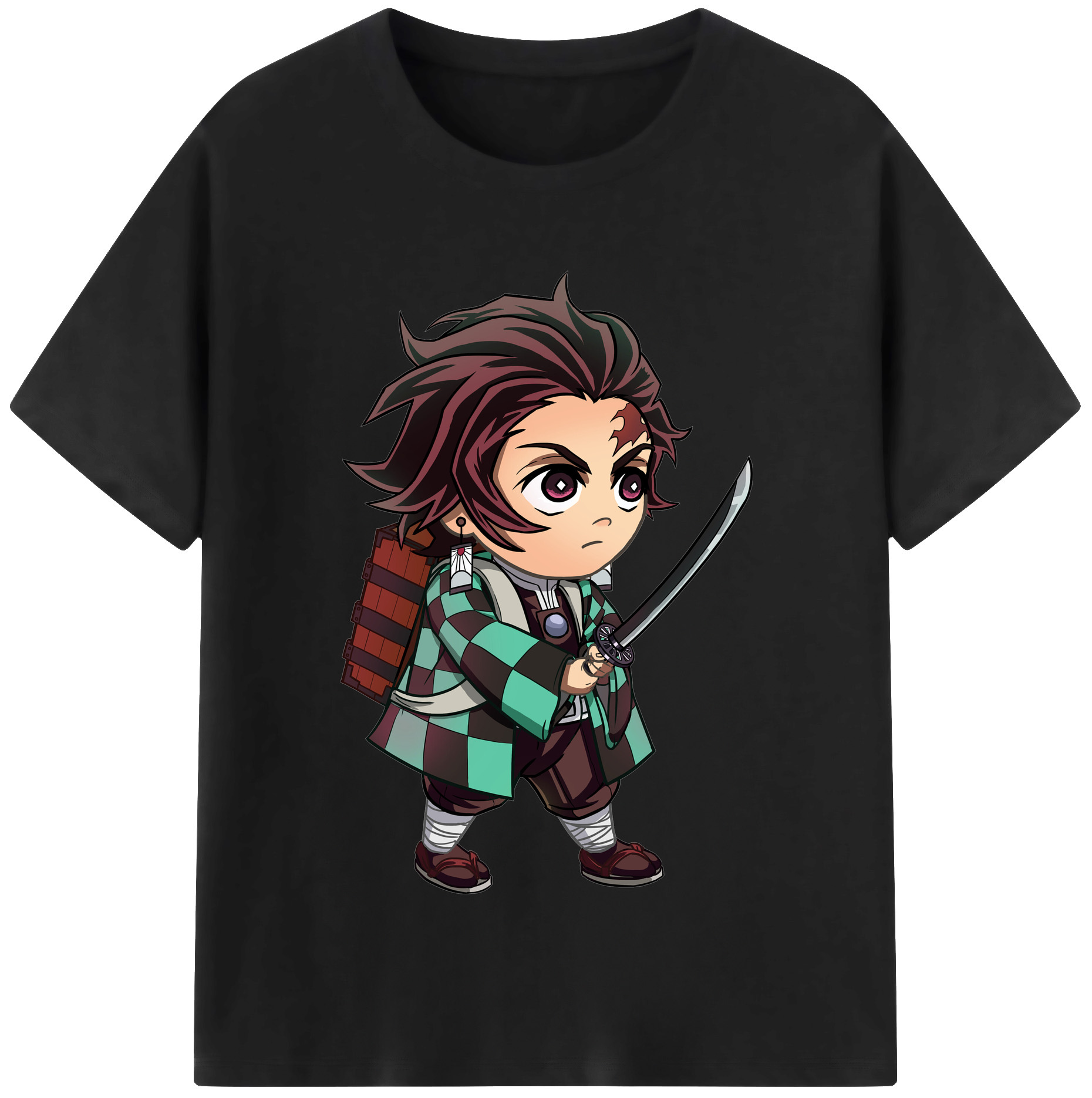 （画像用） 鬼滅の刃 竈門 炭治郎／かまど たんじろう Kamado Tanjirou レディースカジュアルプリントTシャツ（綿100％）