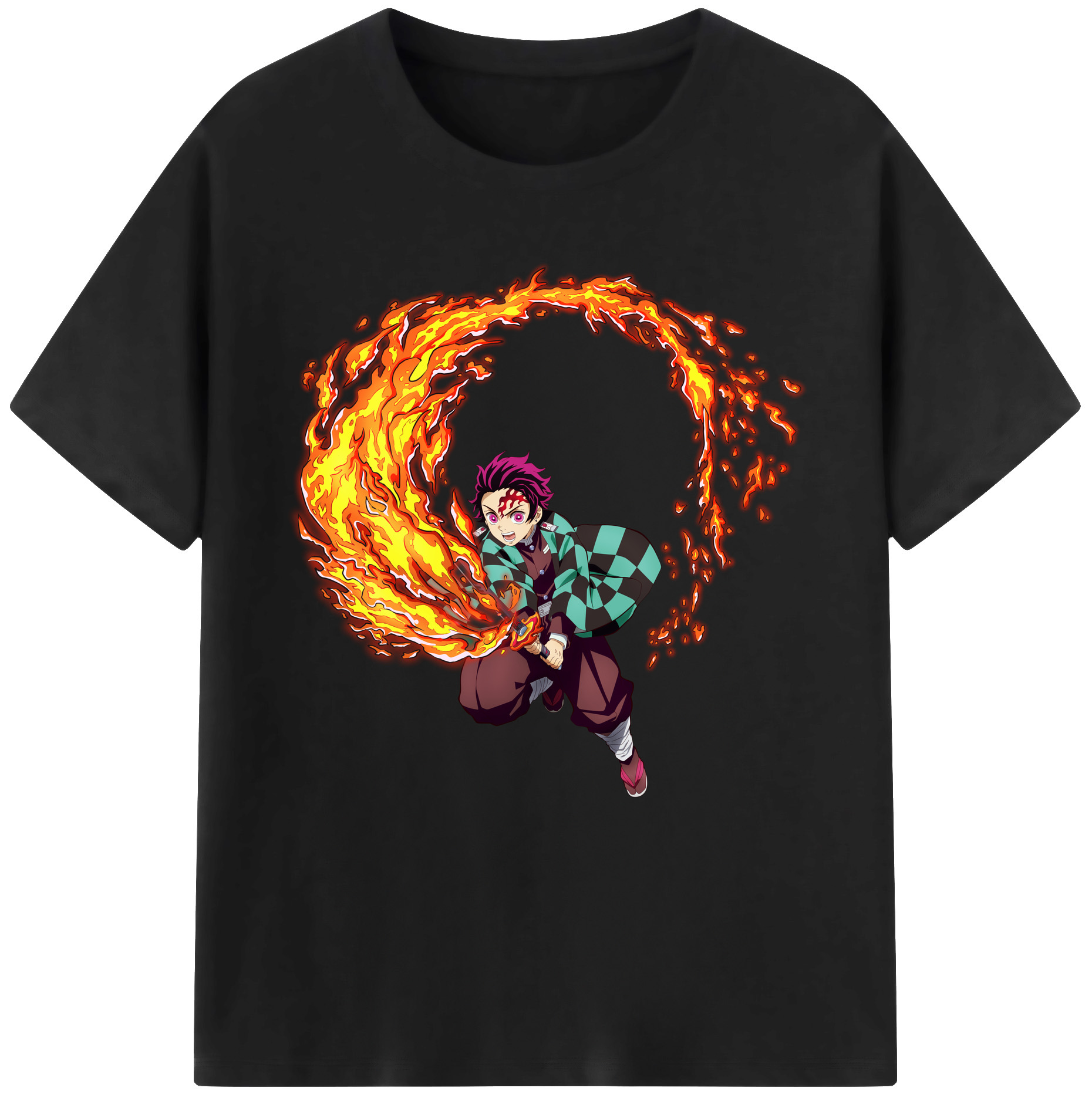 （画像用） 鬼滅の刃 竈門 炭治郎／かまど たんじろう Kamado Tanjirou レディースカジュアルプリントTシャツ（綿100％）