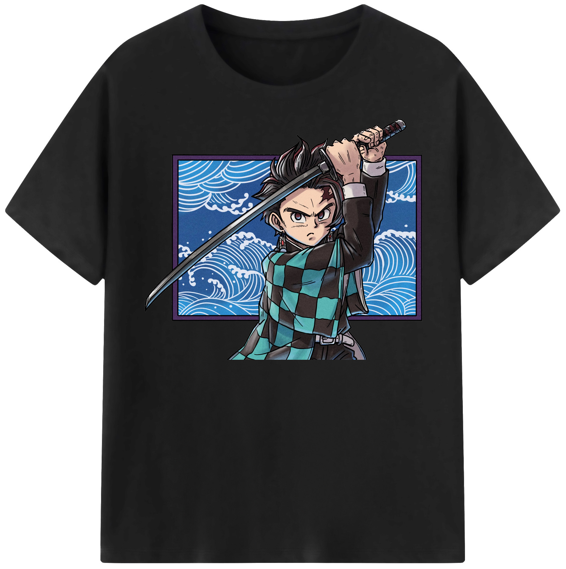 （画像用） 鬼滅の刃 竈門 炭治郎／かまど たんじろう Kamado Tanjirou レディースカジュアルプリントTシャツ（綿100％）