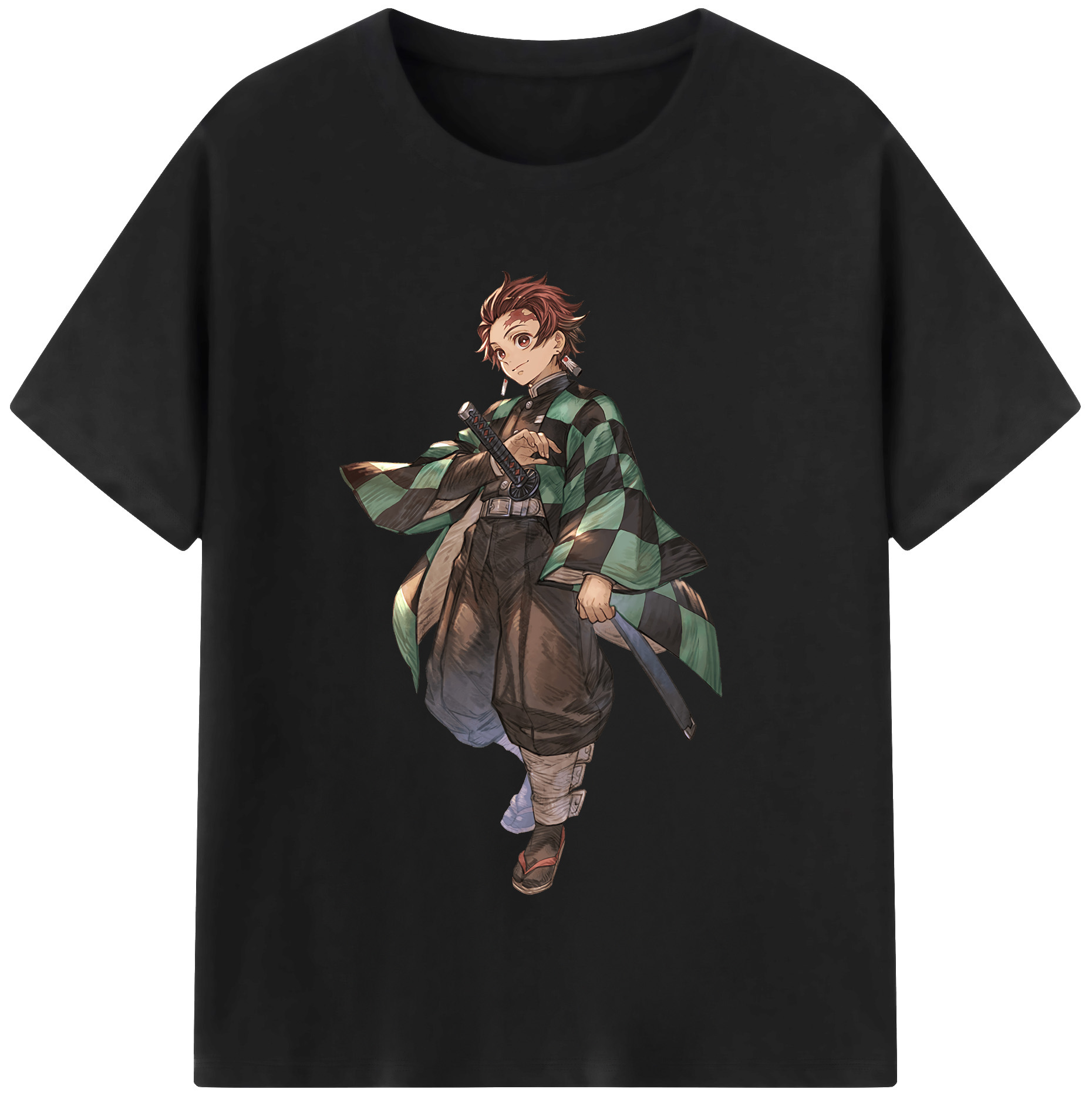 （画像用） 鬼滅の刃 竈門 炭治郎／かまど たんじろう Kamado Tanjirou レディースカジュアルプリントTシャツ（綿100％）