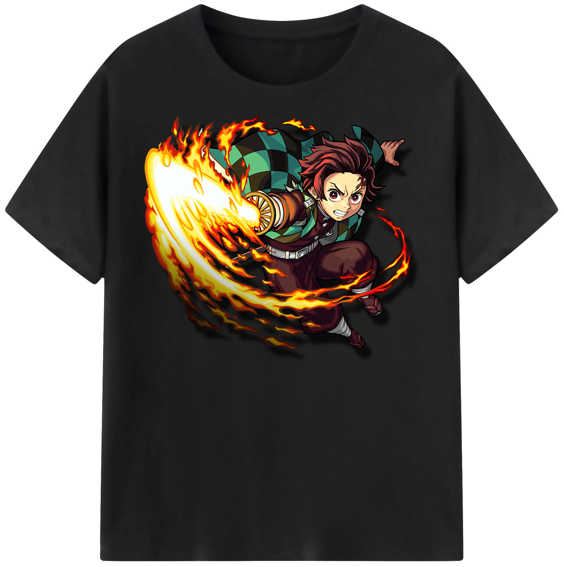 （画像用） 鬼滅の刃 竈門 炭治郎／かまど たんじろう Kamado Tanjirou レディースカジュアルプリントTシャツ（綿100％）
