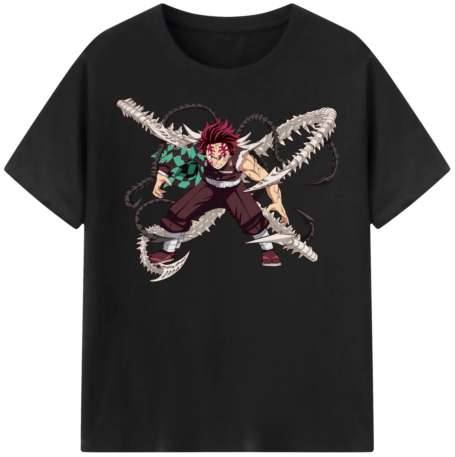 （画像用） 鬼滅の刃 竈門 炭治郎／かまど たんじろう Kamado Tanjirou レディースカジュアルプリントTシャツ（綿100％）