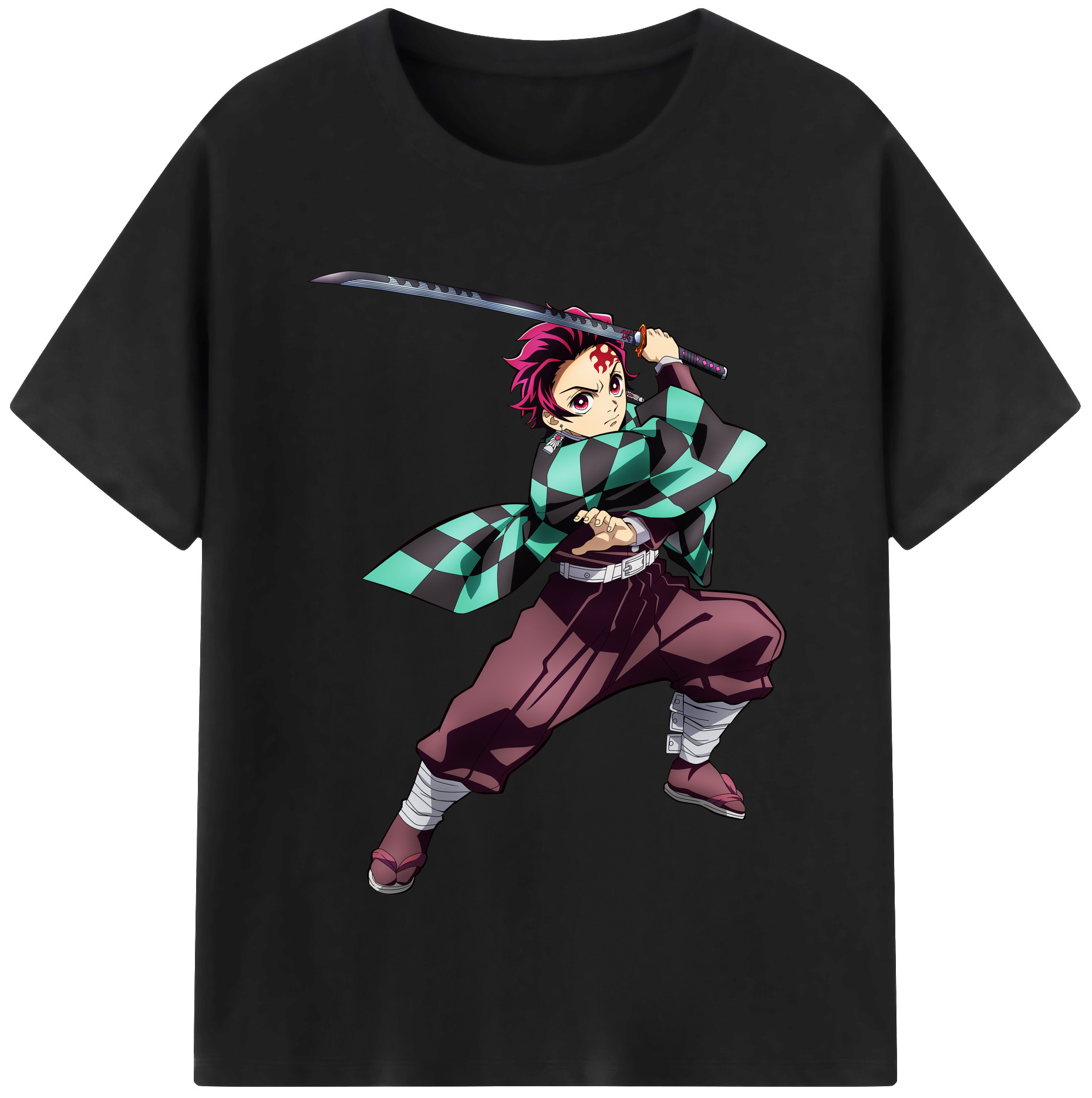 （画像用） 鬼滅の刃 竈門 炭治郎／かまど たんじろう Kamado Tanjirou レディースカジュアルプリントTシャツ（綿100％）