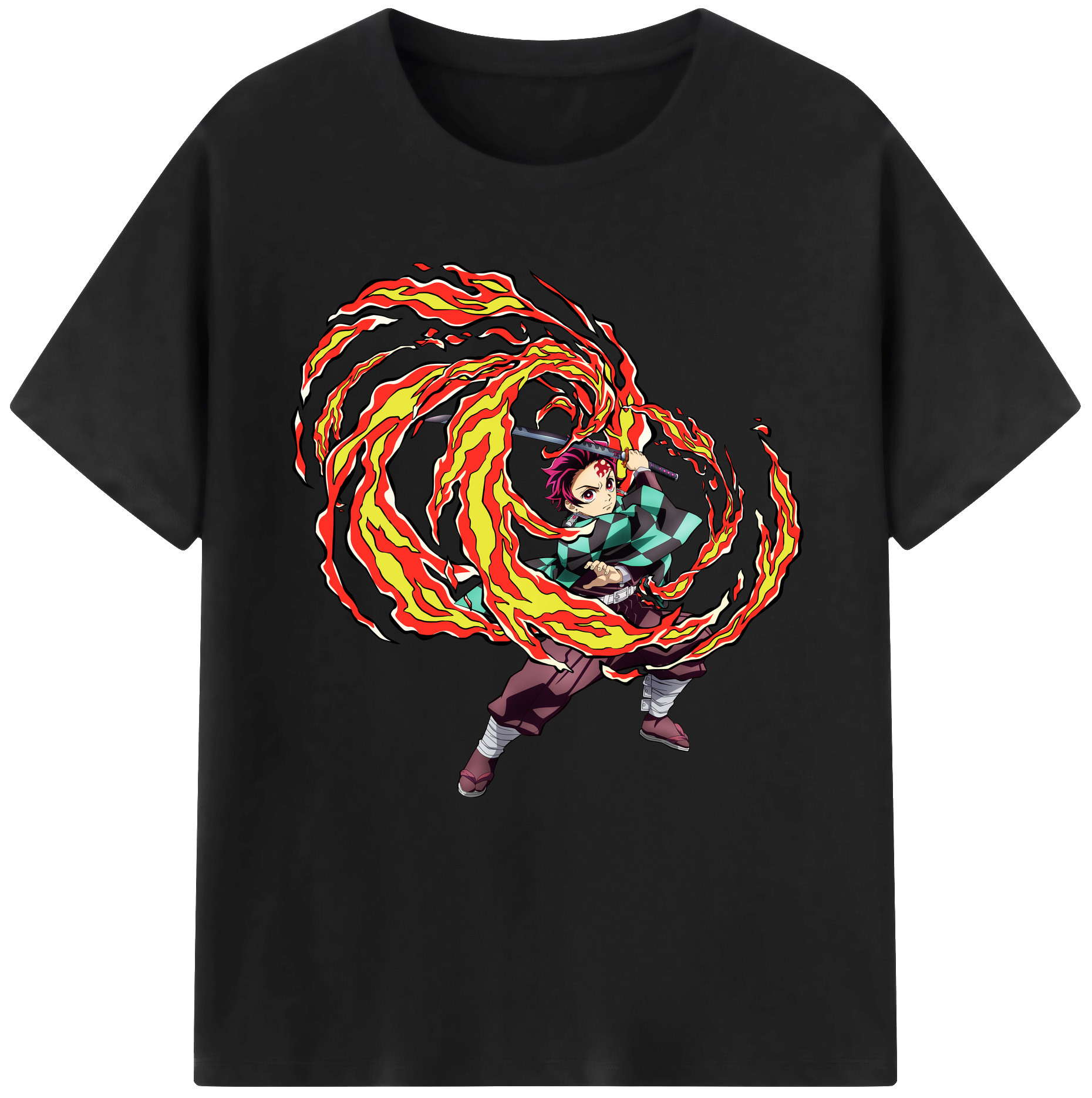 （画像用） 鬼滅の刃 竈門 炭治郎／かまど たんじろう Kamado Tanjirou レディースカジュアルプリントTシャツ（綿100％）