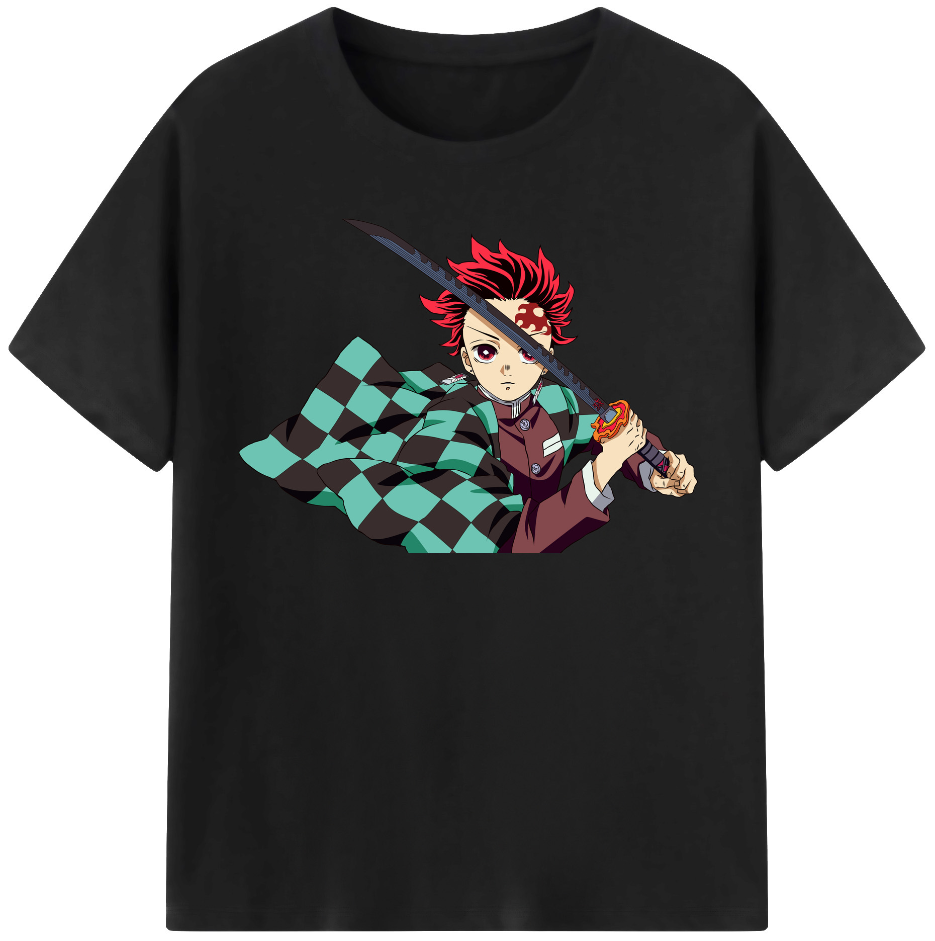 （画像用） 鬼滅の刃 竈門 炭治郎／かまど たんじろう Kamado Tanjirou レディースカジュアルプリントTシャツ（綿100％）
