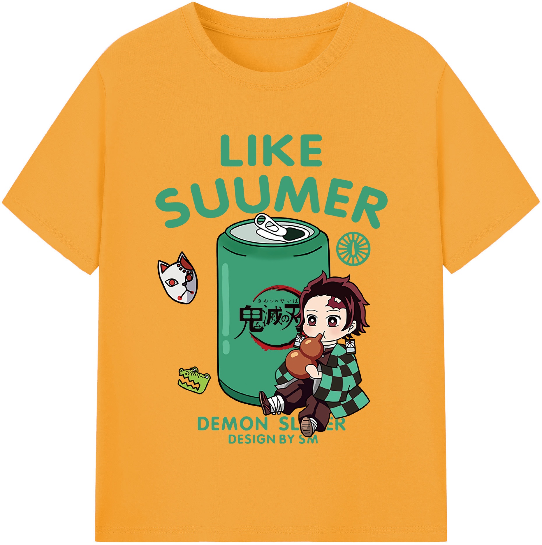 （画像用） 鬼滅の刃 竈門 炭治郎／かまど たんじろう Kamado Tanjirou レディースカジュアルプリントTシャツ（綿100％）
