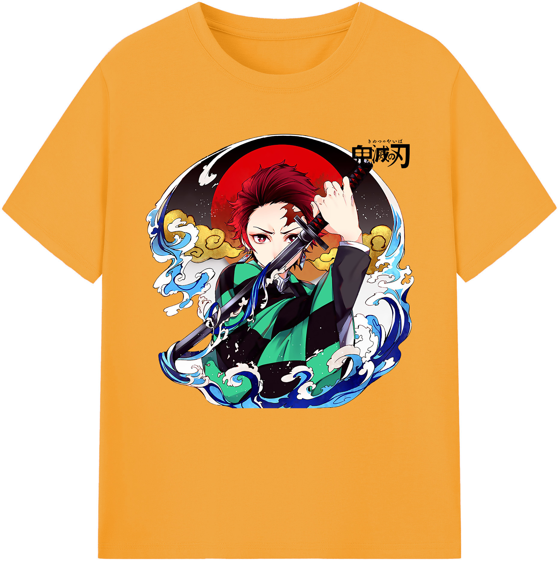 （画像用） 鬼滅の刃 竈門 炭治郎／かまど たんじろう Kamado Tanjirou レディースカジュアルプリントTシャツ（綿100％）