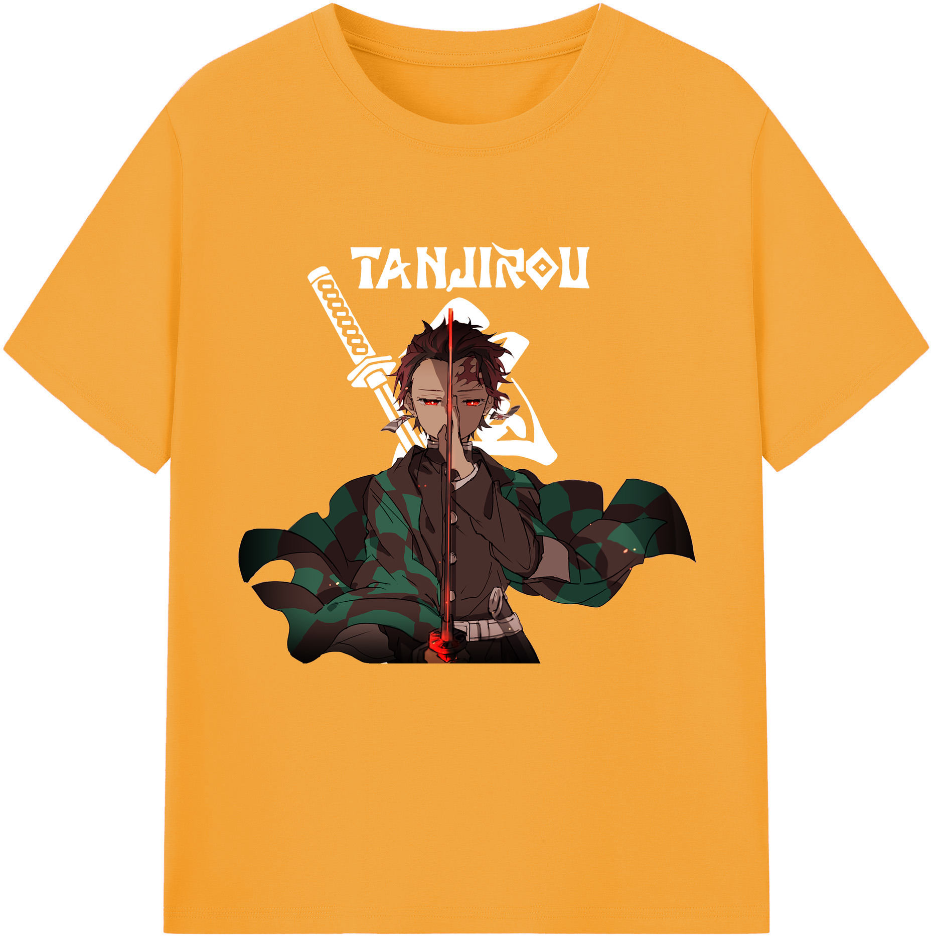 （画像用） 鬼滅の刃 竈門 炭治郎／かまど たんじろう Kamado Tanjirou レディースカジュアルプリントTシャツ（綿100％）