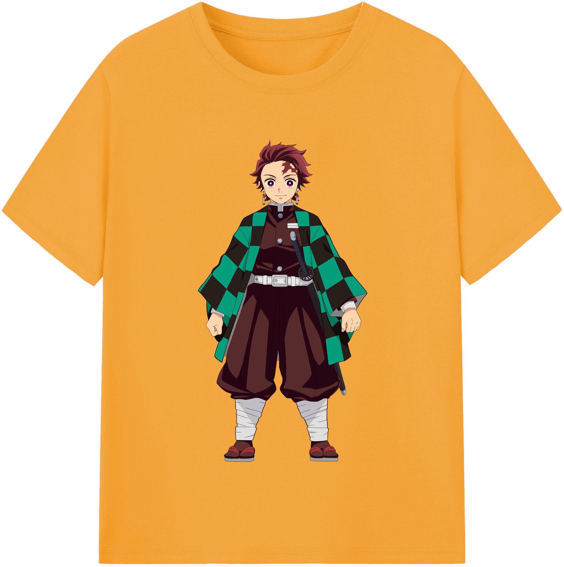 （画像用） 鬼滅の刃 竈門 炭治郎／かまど たんじろう Kamado Tanjirou レディースカジュアルプリントTシャツ（綿100％）