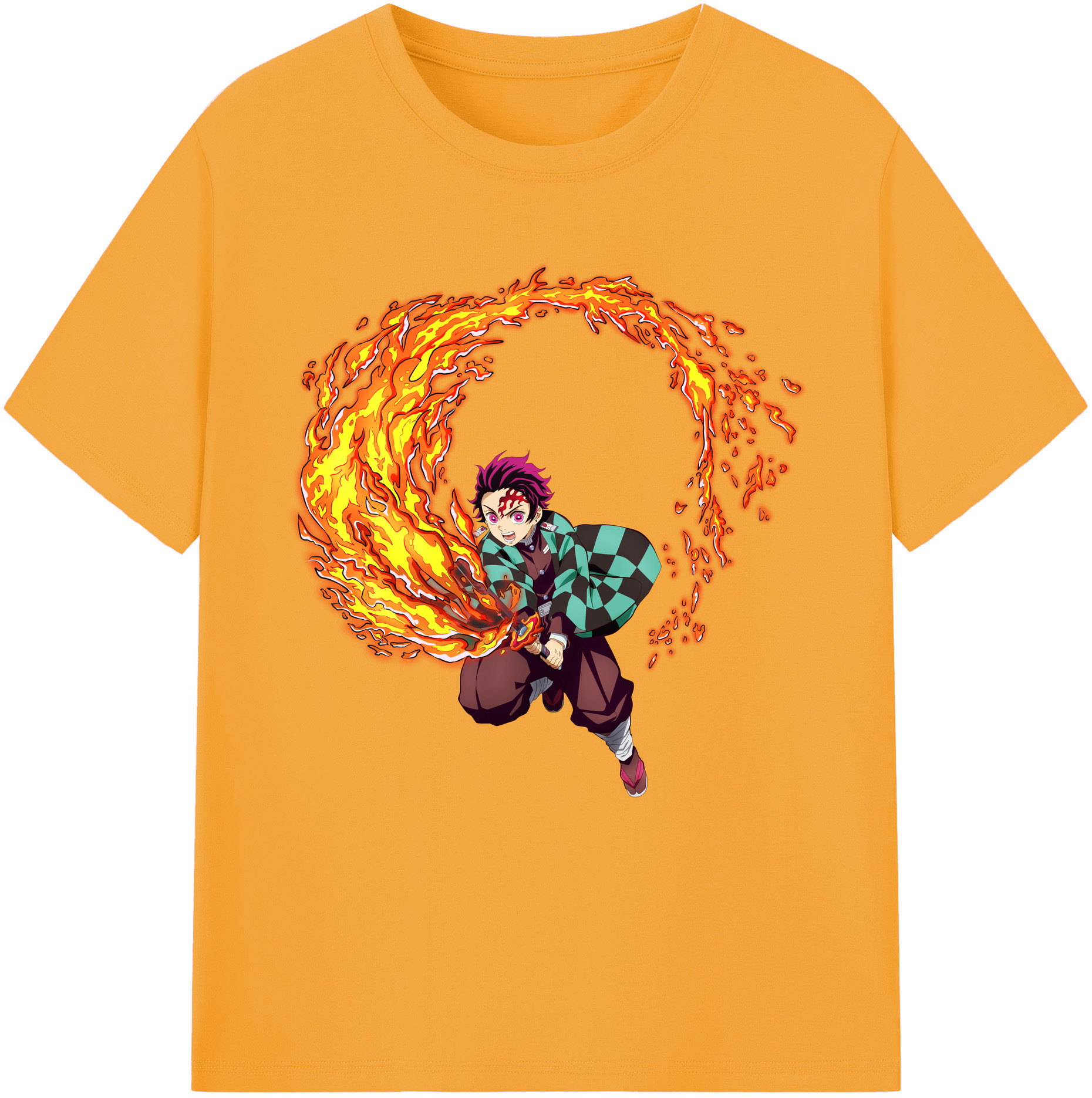 （画像用） 鬼滅の刃 竈門 炭治郎／かまど たんじろう Kamado Tanjirou レディースカジュアルプリントTシャツ（綿100％）