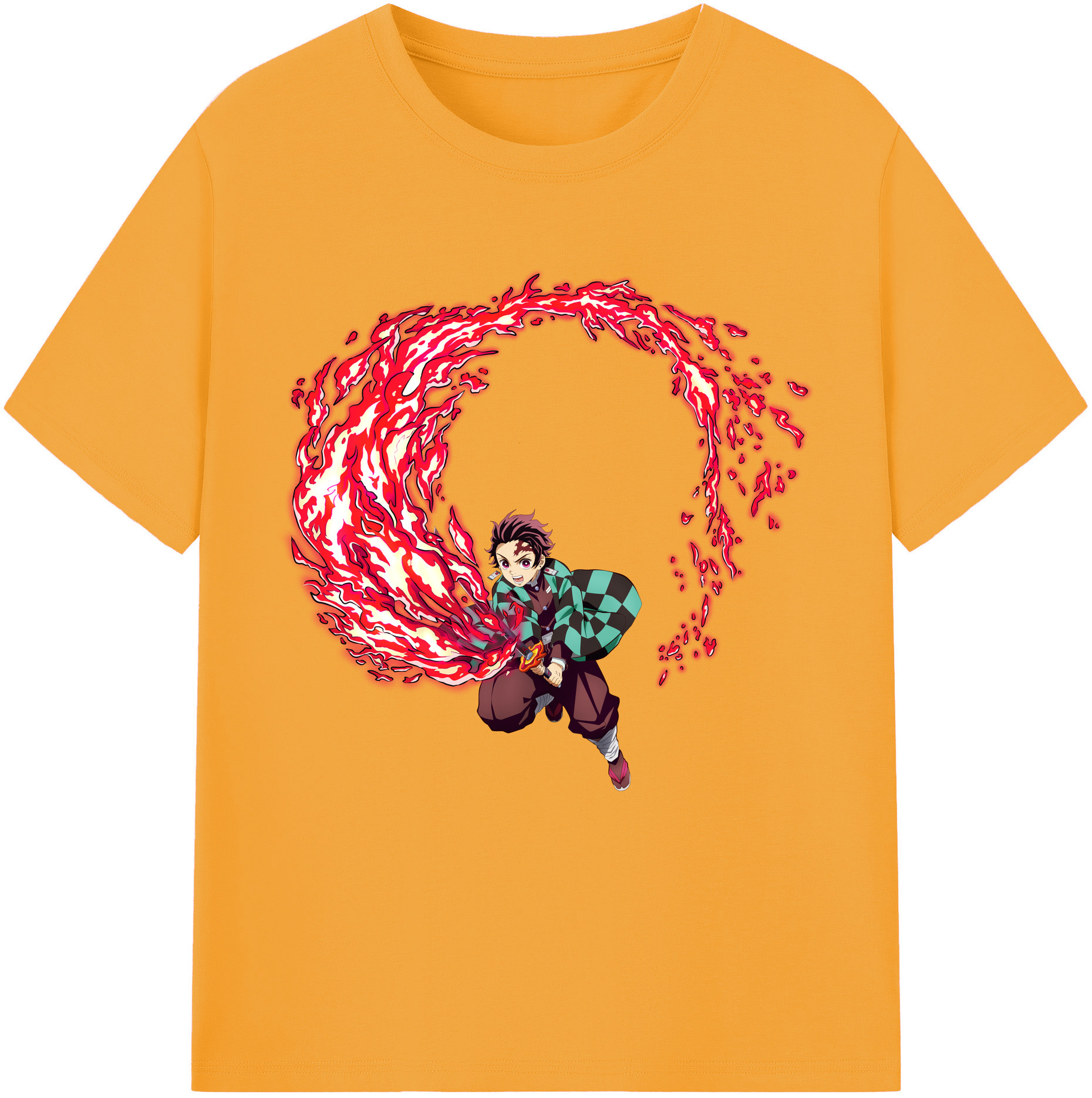（画像用） 鬼滅の刃 竈門 炭治郎／かまど たんじろう Kamado Tanjirou レディースカジュアルプリントTシャツ（綿100％）
