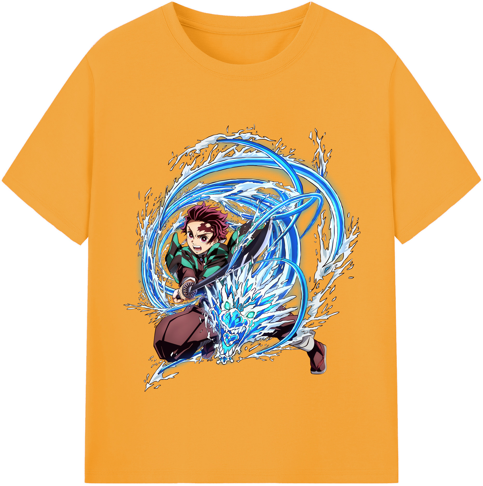 （画像用） 鬼滅の刃 竈門 炭治郎／かまど たんじろう Kamado Tanjirou レディースカジュアルプリントTシャツ（綿100％）