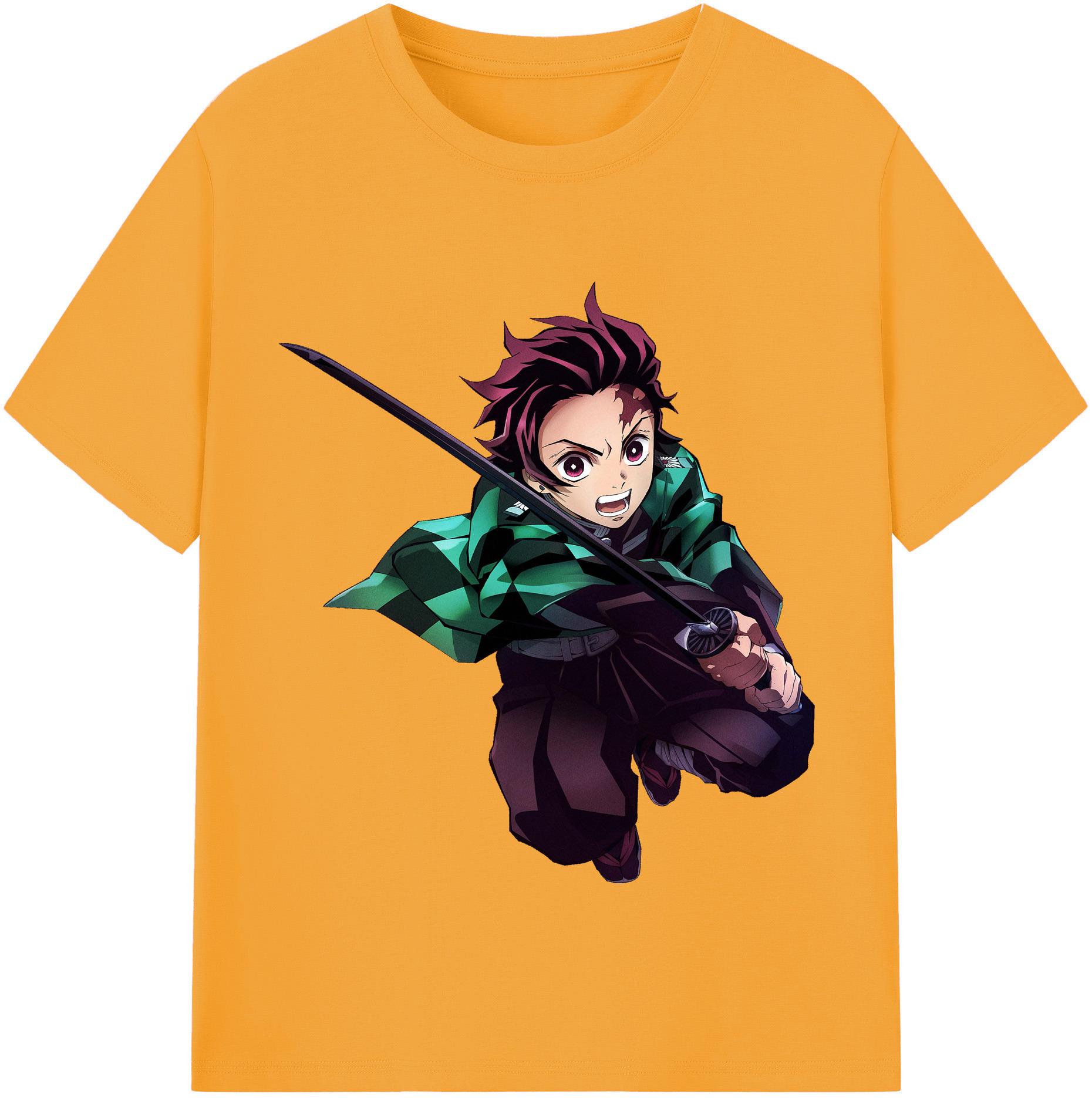 （画像用） 鬼滅の刃 竈門 炭治郎／かまど たんじろう Kamado Tanjirou レディースカジュアルプリントTシャツ（綿100％）
