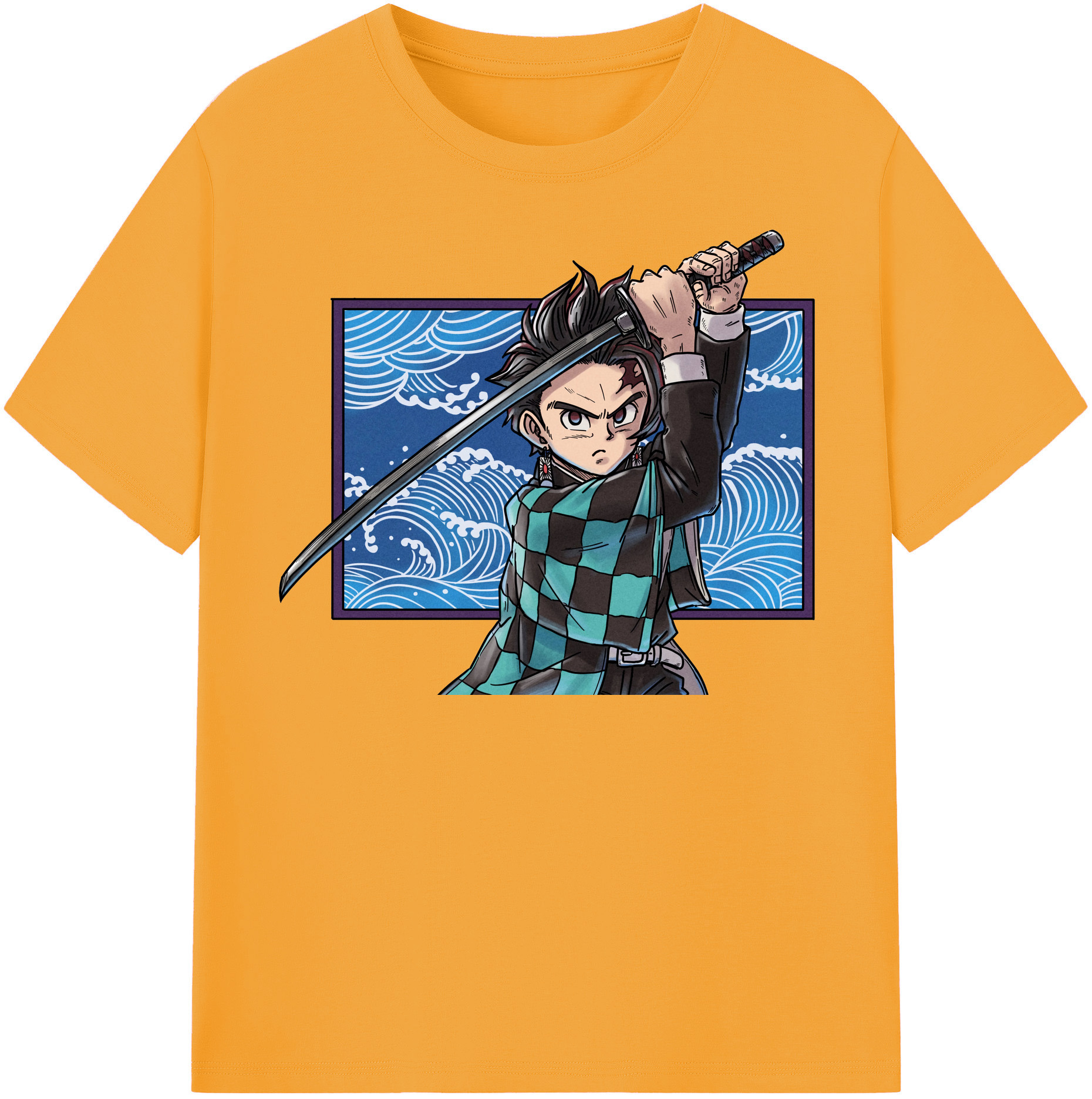 （画像用） 鬼滅の刃 竈門 炭治郎／かまど たんじろう Kamado Tanjirou レディースカジュアルプリントTシャツ（綿100％）