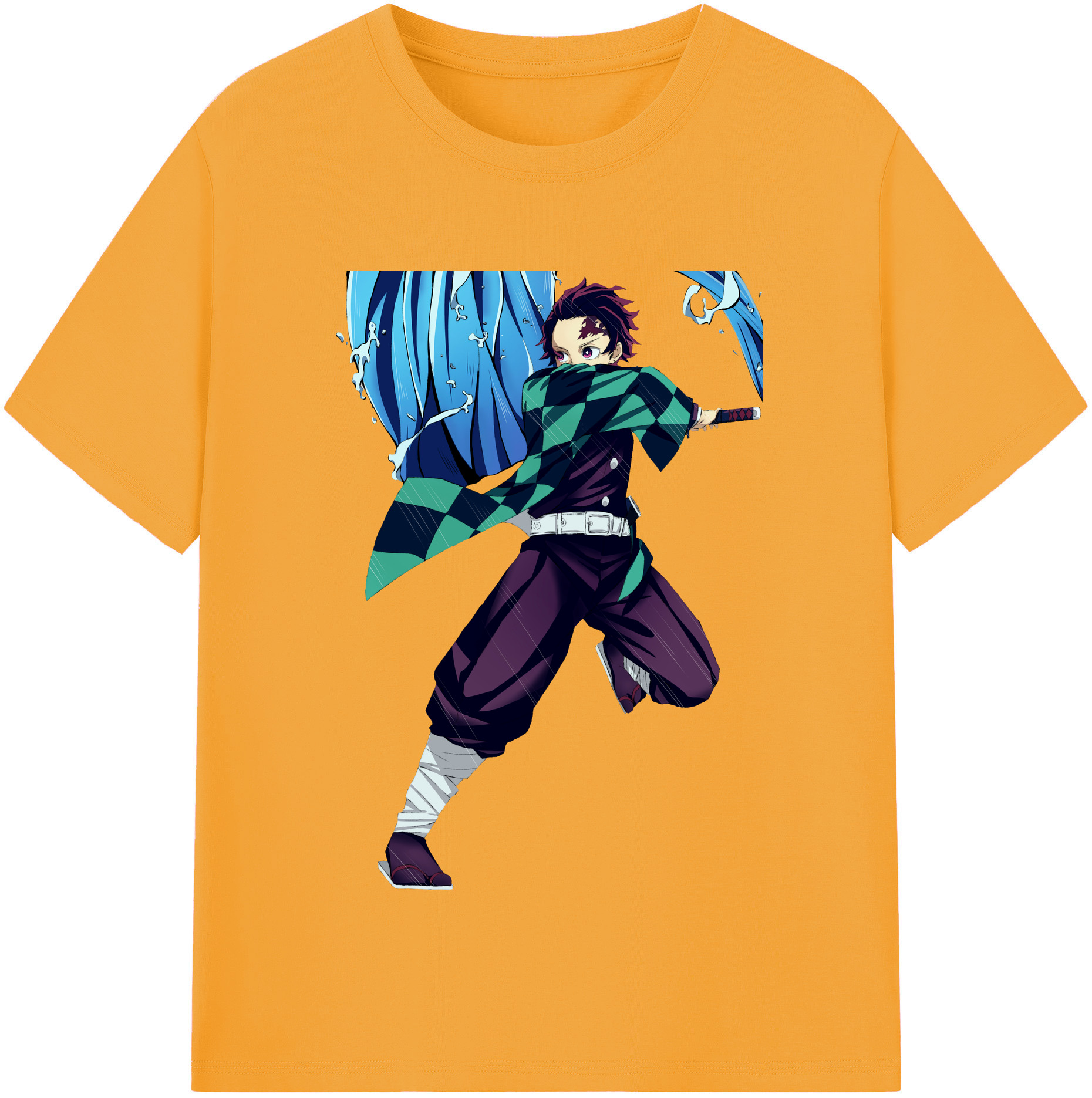 （画像用） 鬼滅の刃 竈門 炭治郎／かまど たんじろう Kamado Tanjirou レディースカジュアルプリントTシャツ（綿100％）