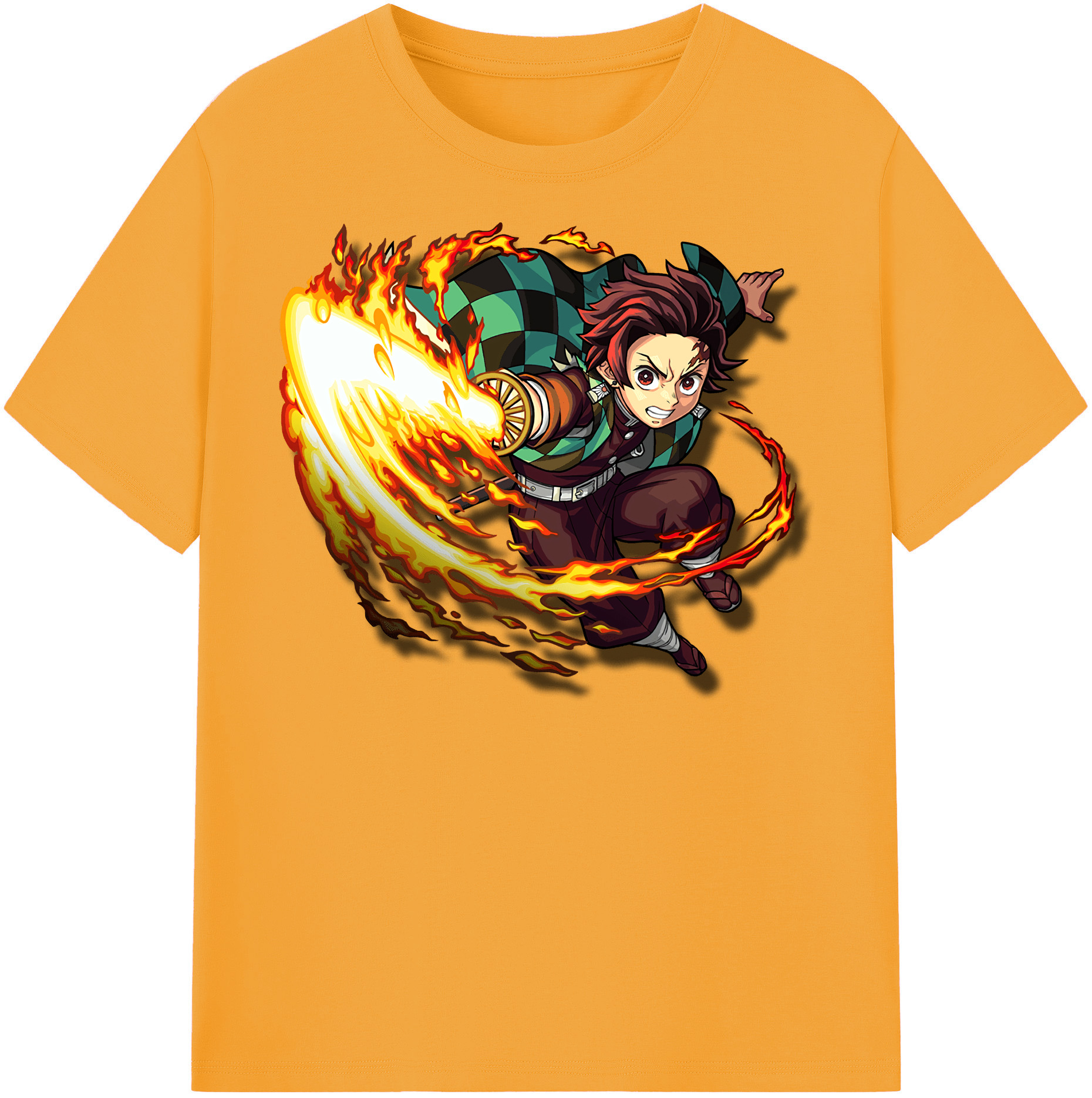 （画像用） 鬼滅の刃 竈門 炭治郎／かまど たんじろう Kamado Tanjirou レディースカジュアルプリントTシャツ（綿100％）