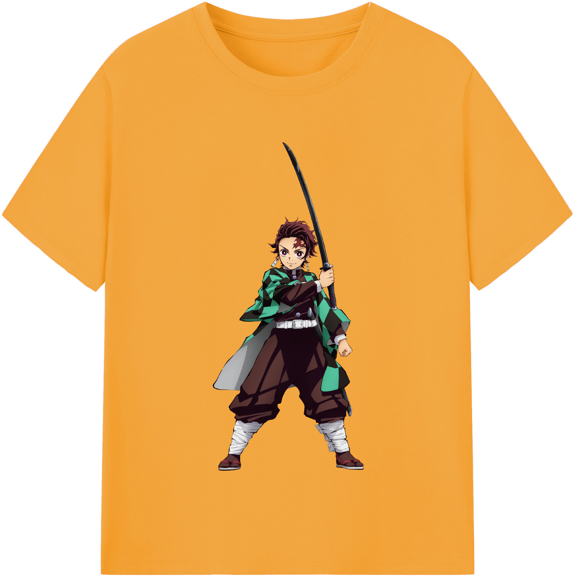（画像用） 鬼滅の刃 竈門 炭治郎／かまど たんじろう Kamado Tanjirou レディースカジュアルプリントTシャツ（綿100％）