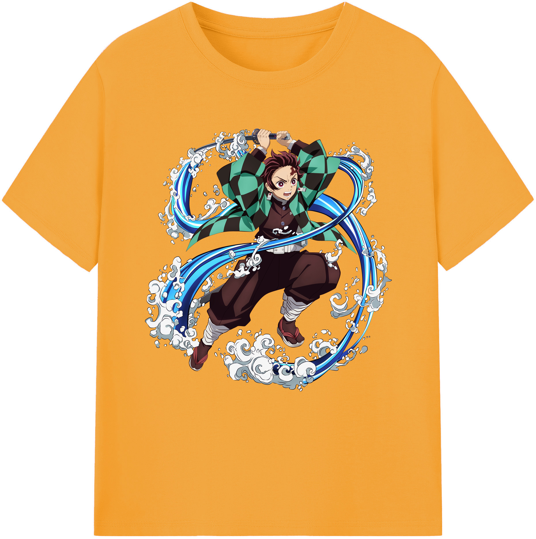 （画像用） 鬼滅の刃 竈門 炭治郎／かまど たんじろう Kamado Tanjirou レディースカジュアルプリントTシャツ（綿100％）