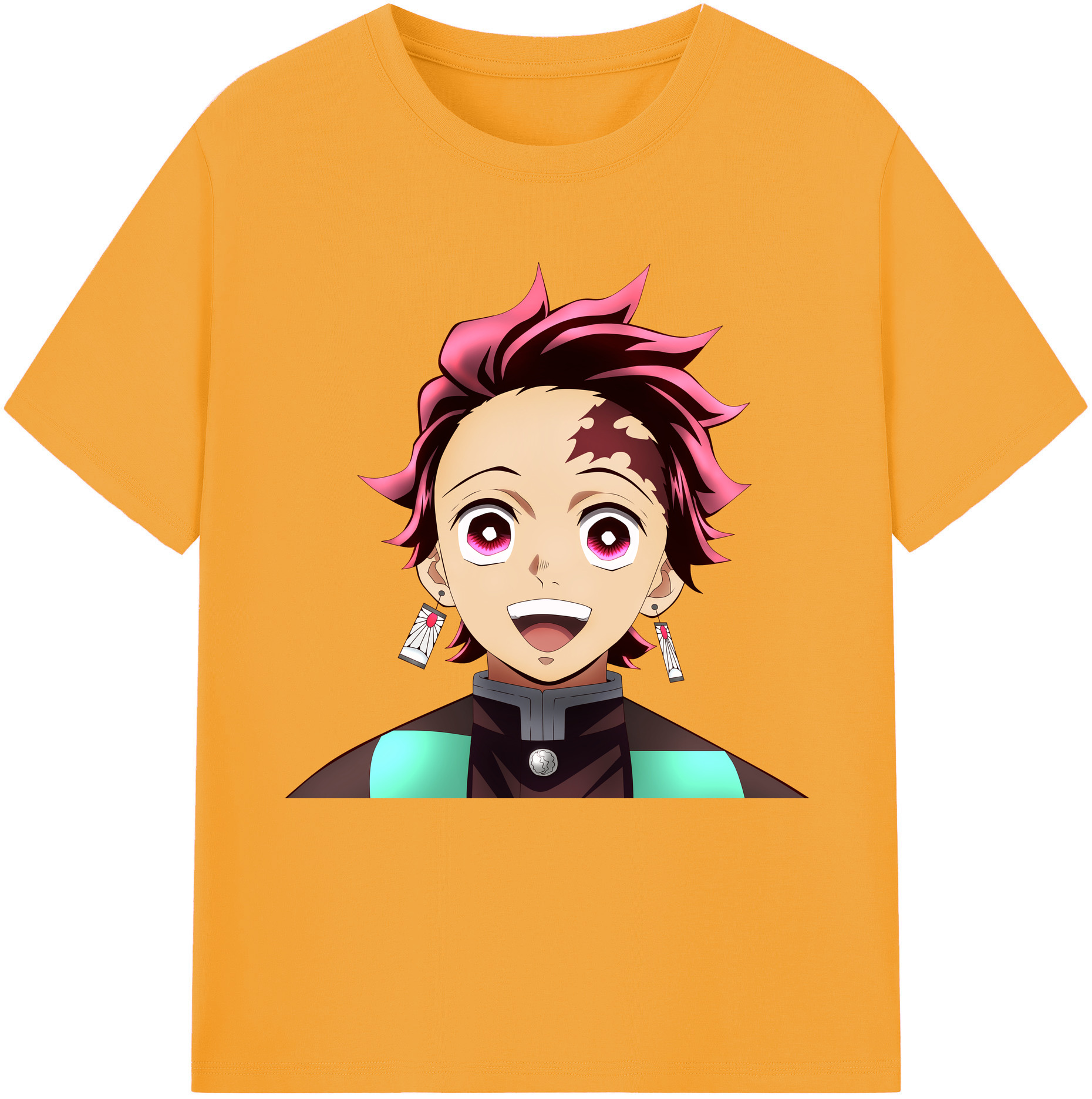 （画像用） 鬼滅の刃 竈門 炭治郎／かまど たんじろう Kamado Tanjirou レディースカジュアルプリントTシャツ（綿100％）